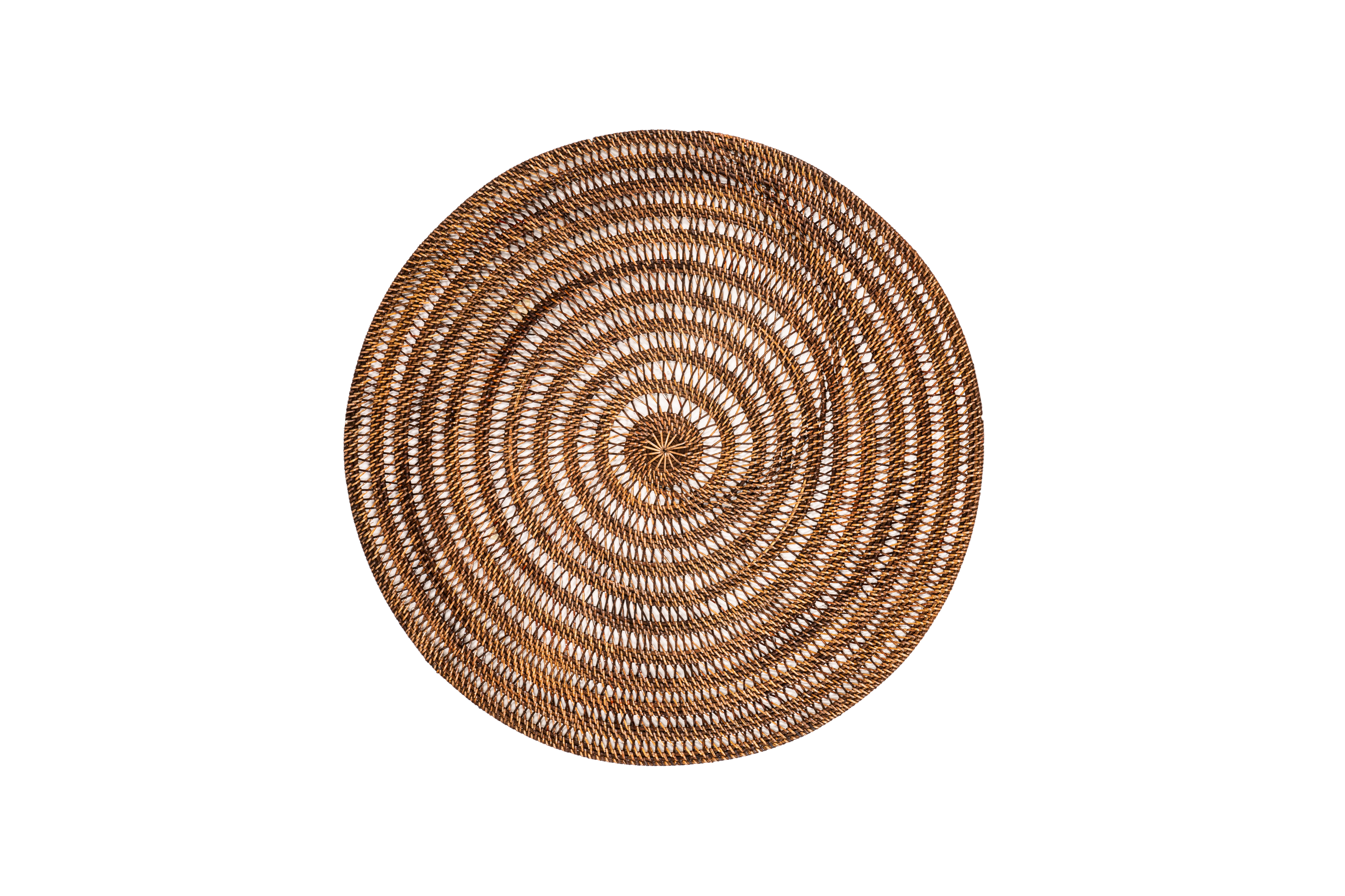 Décoration rattan, rond - dia 80 cm - SPIRAL, brun foncé 