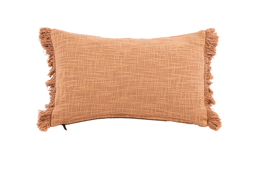 Cushion (filled) COTTON SLUB SOLID 30x50CM, indian tan