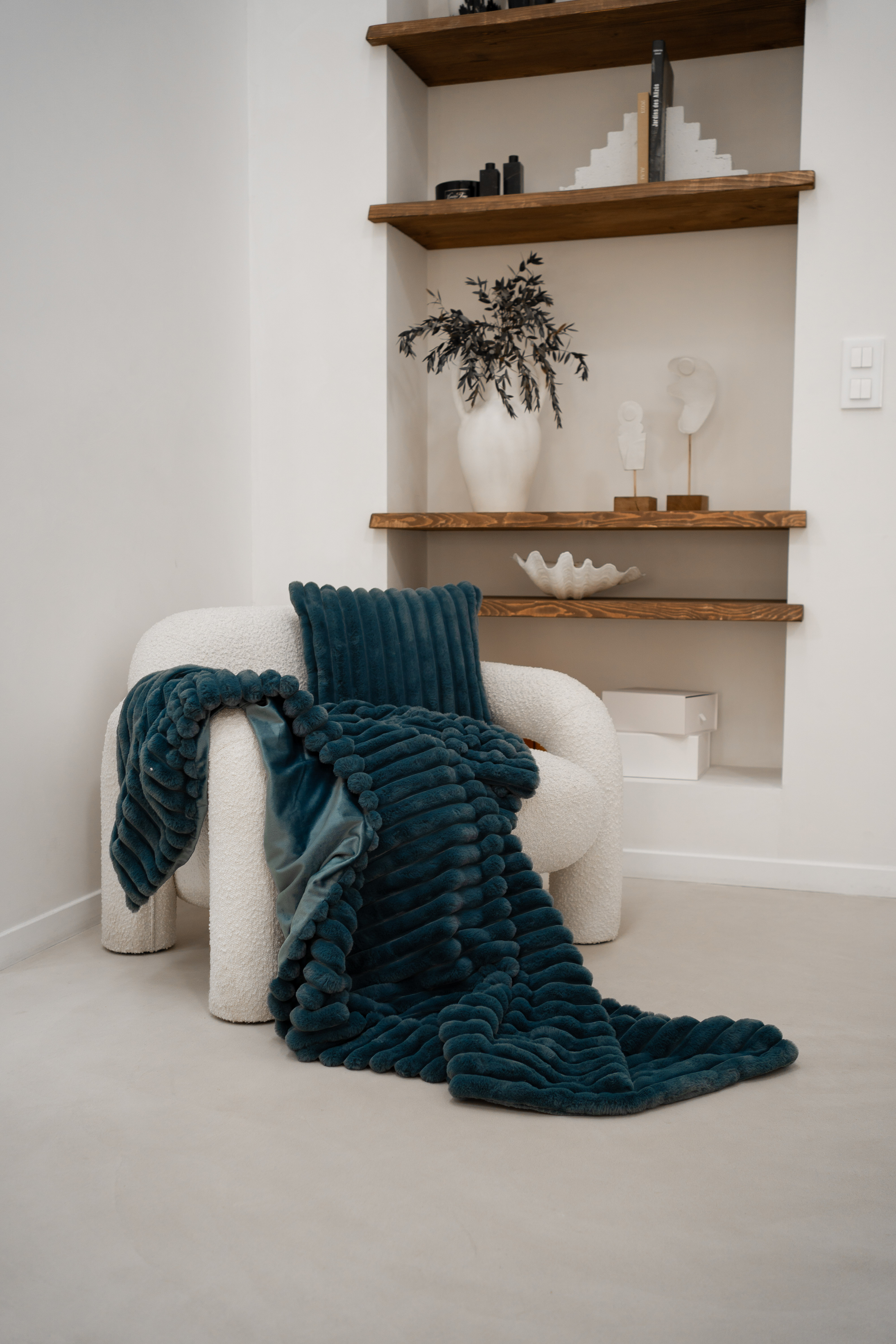 Plaid RABBIT STRIPE - 130x170 cm, bleu