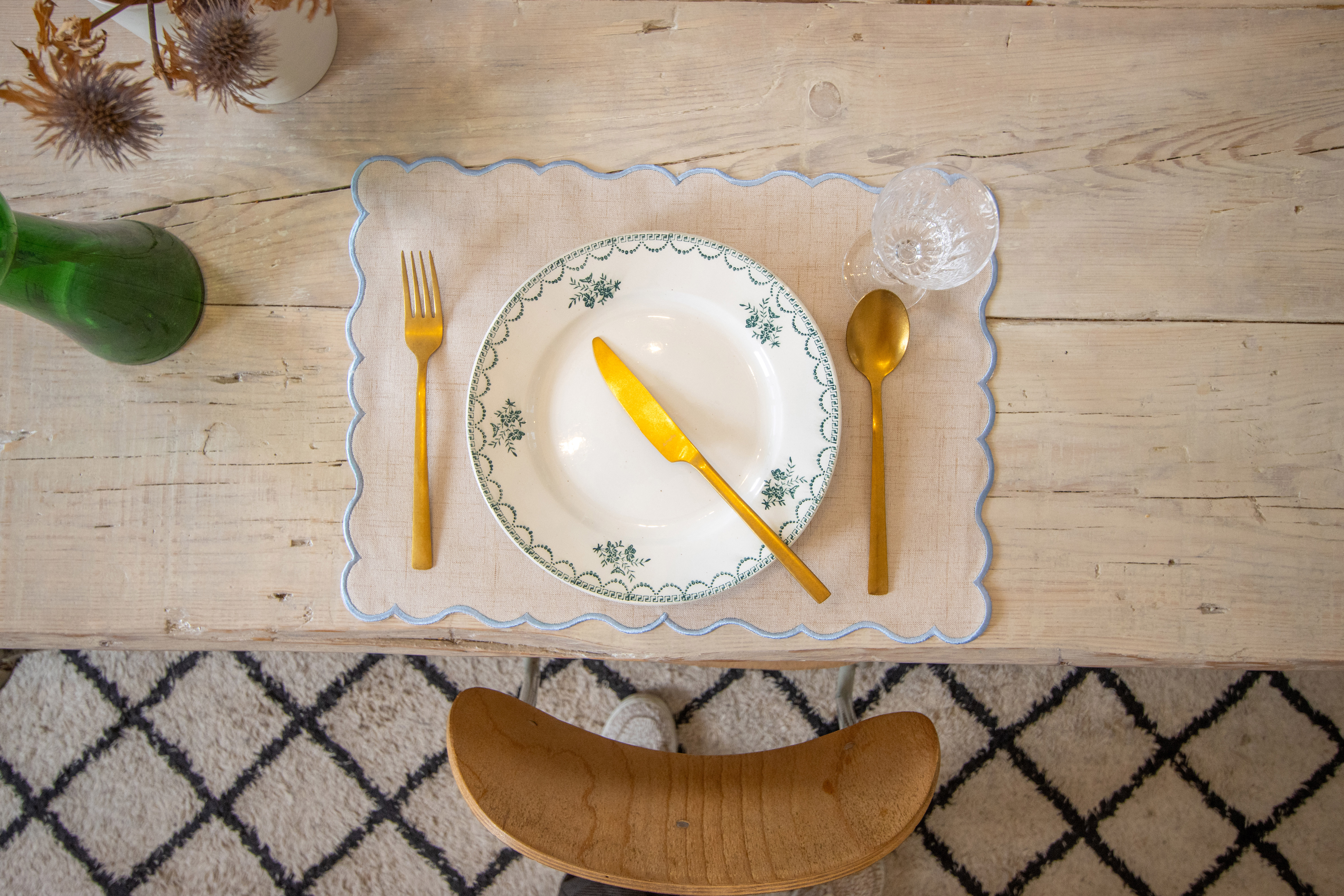 Placemat NOURA - linnen - 30x43 cm, blauw