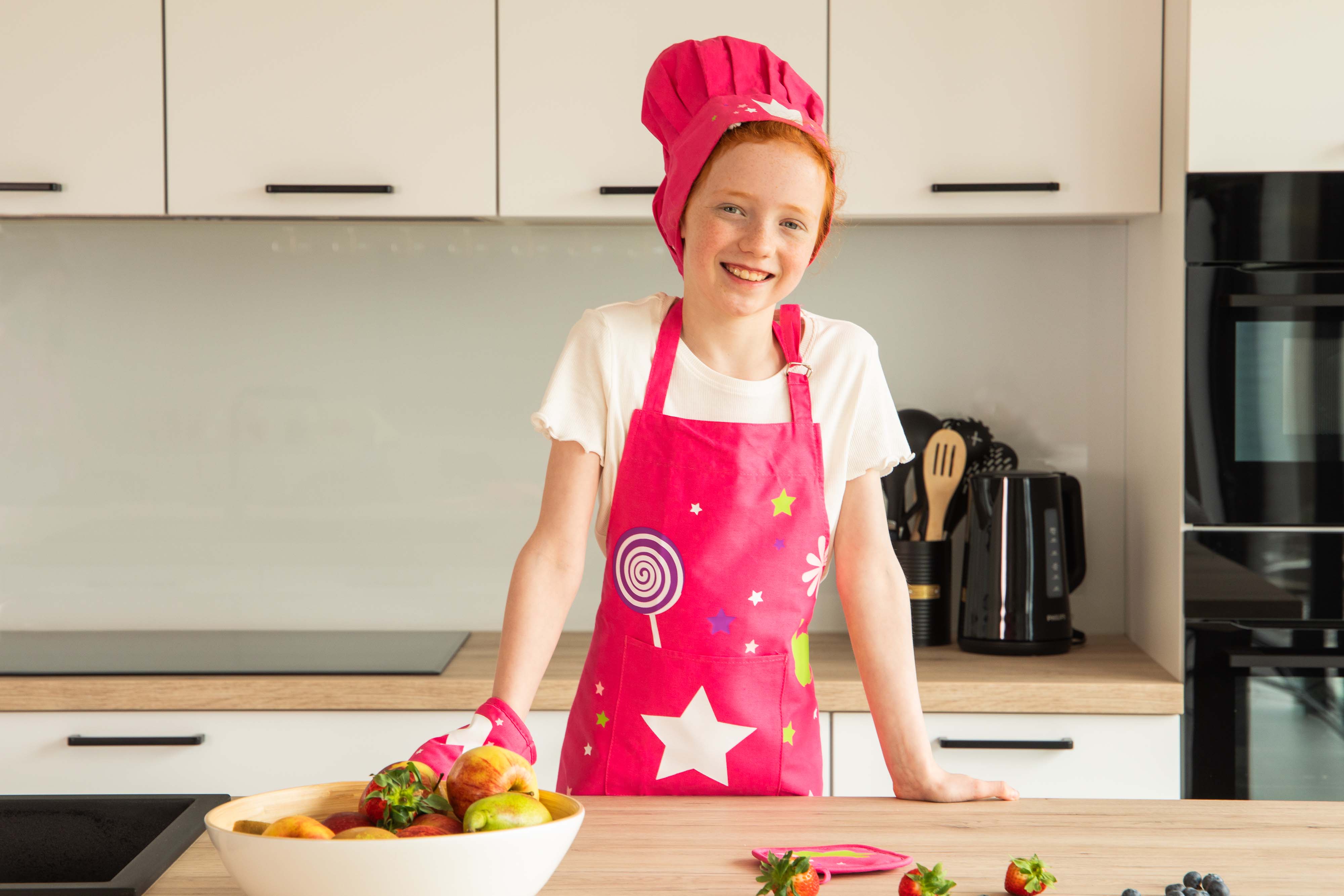 Kitchen set kids crown, 52x63cm, pink