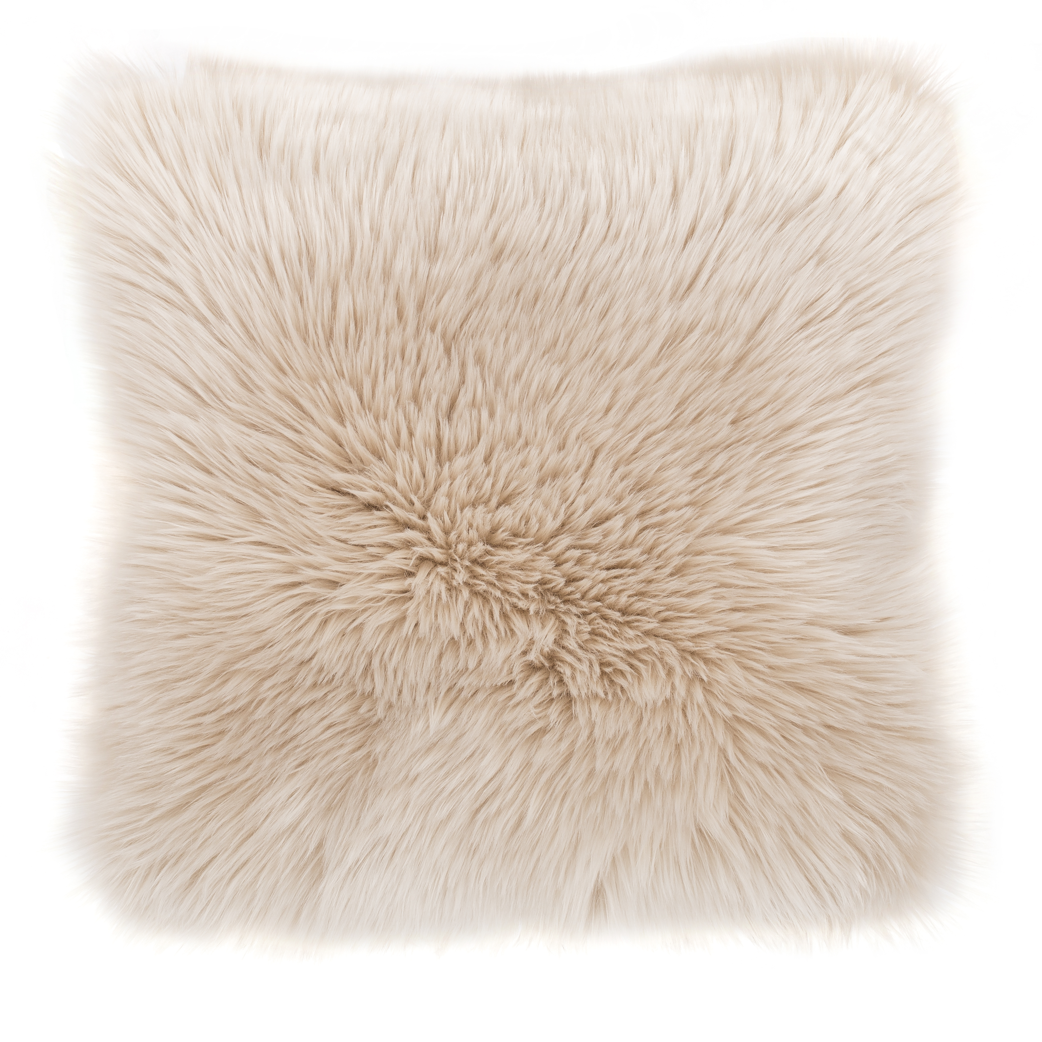 Coussin (rempli) peau de mouton + suede 45x45CM naturel