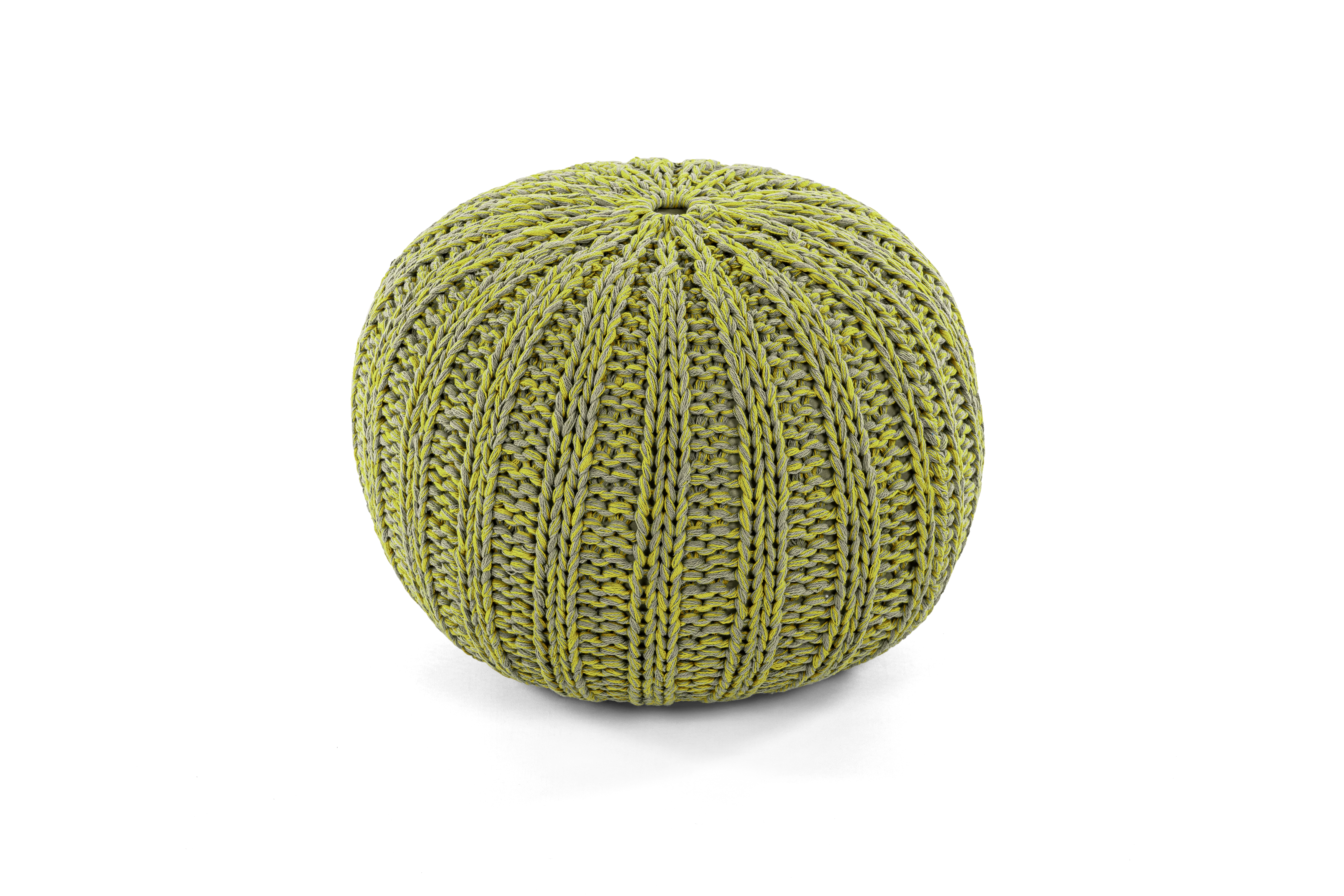 Knitted Pouf Chambray taupelime