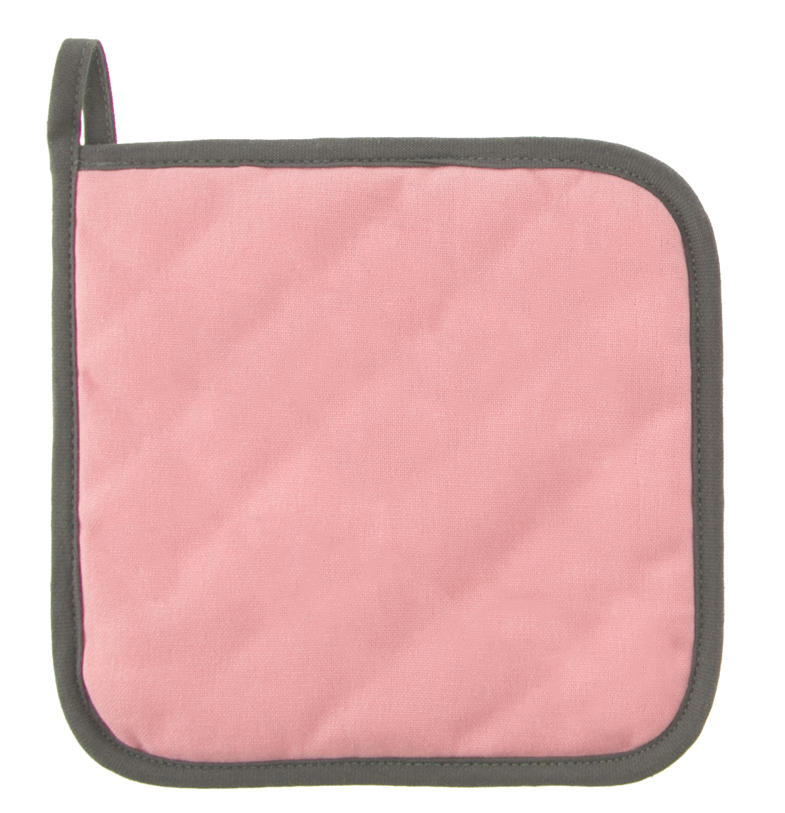 Potholder solid 20x20, J-hook, soft pink, set2