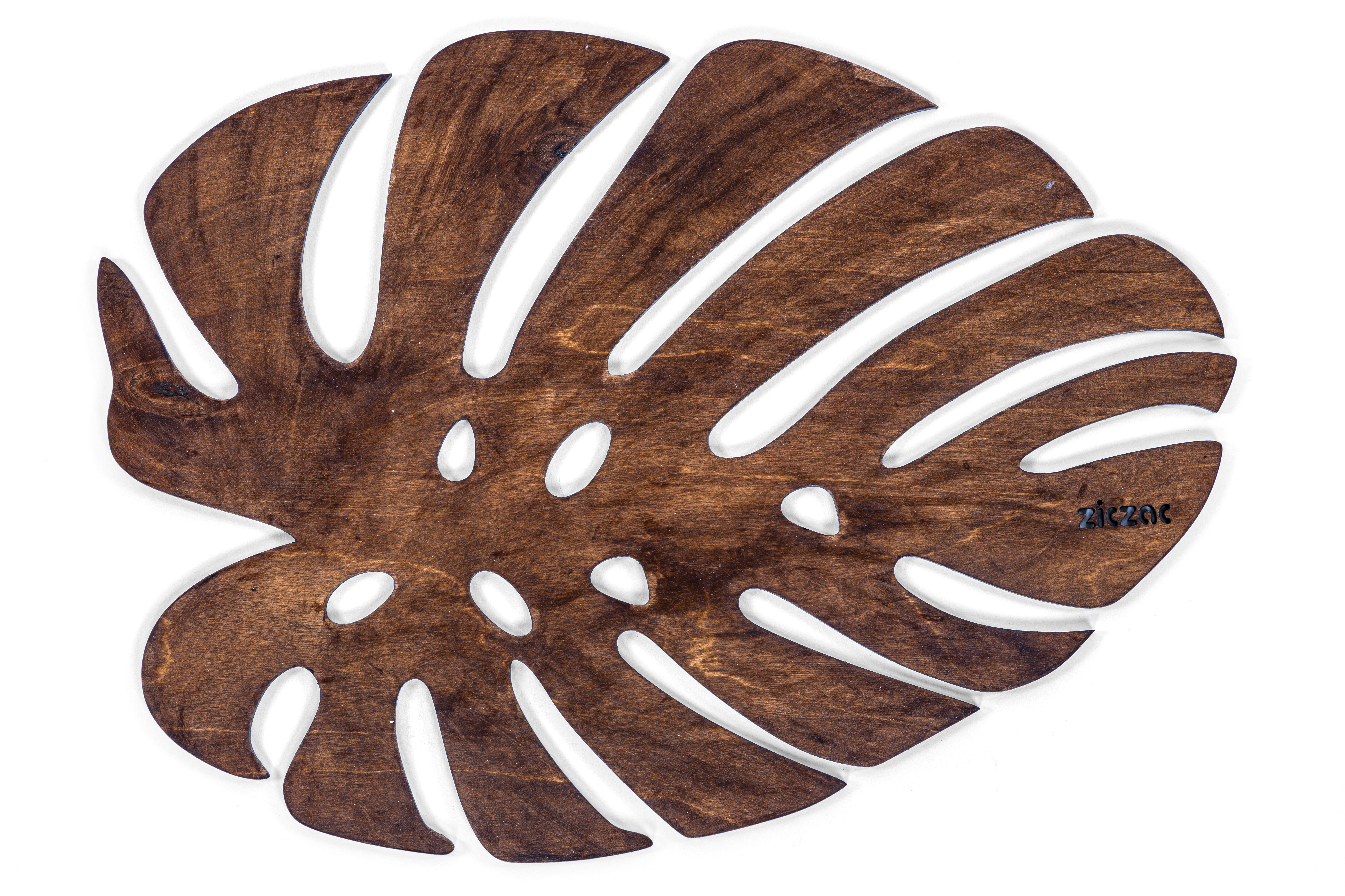 Placemat BIRCH Monstera, 33x45cm, dark brown