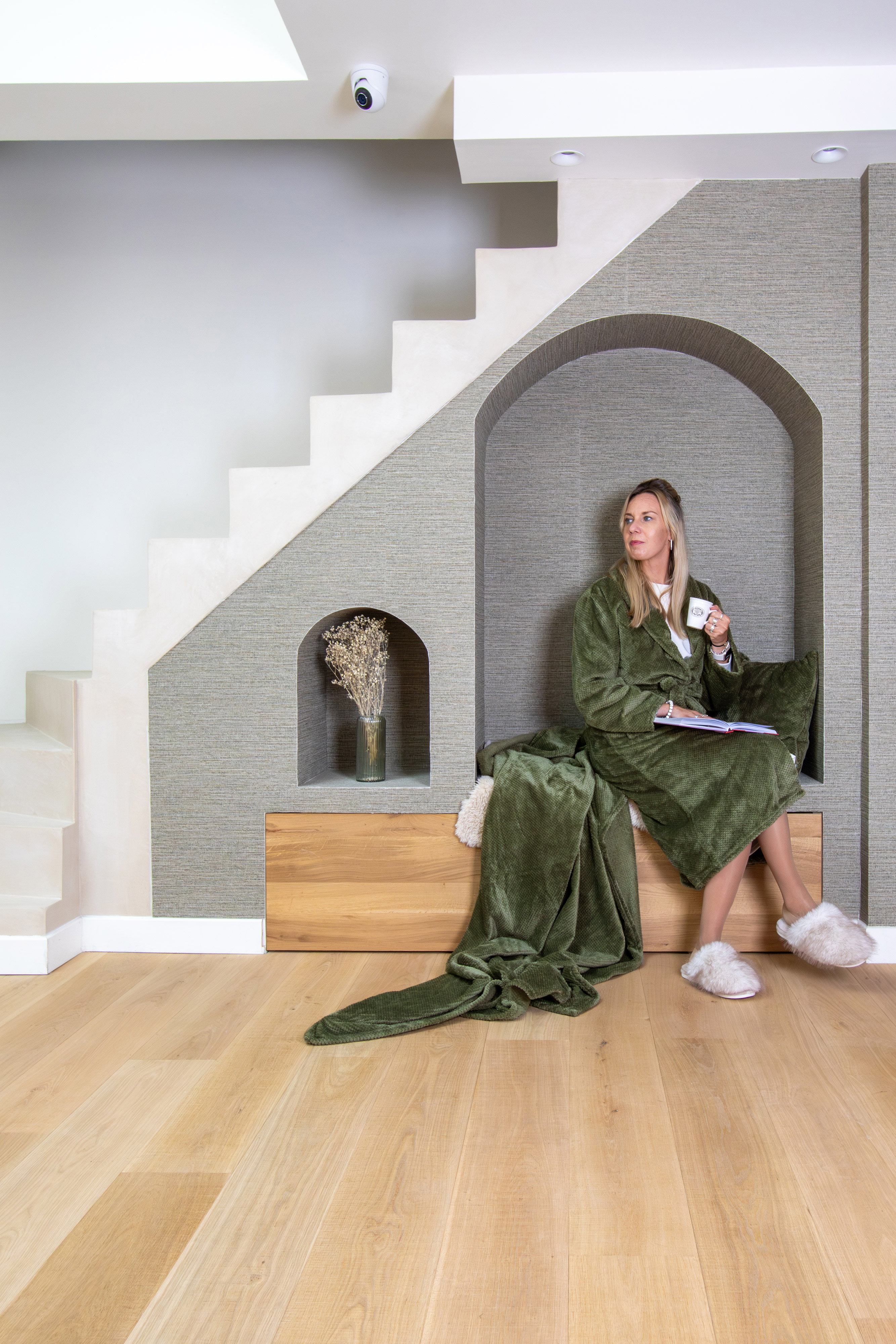 Kamerjas PIPPA - jacquard flanel - L/XL, eucalyptus groen