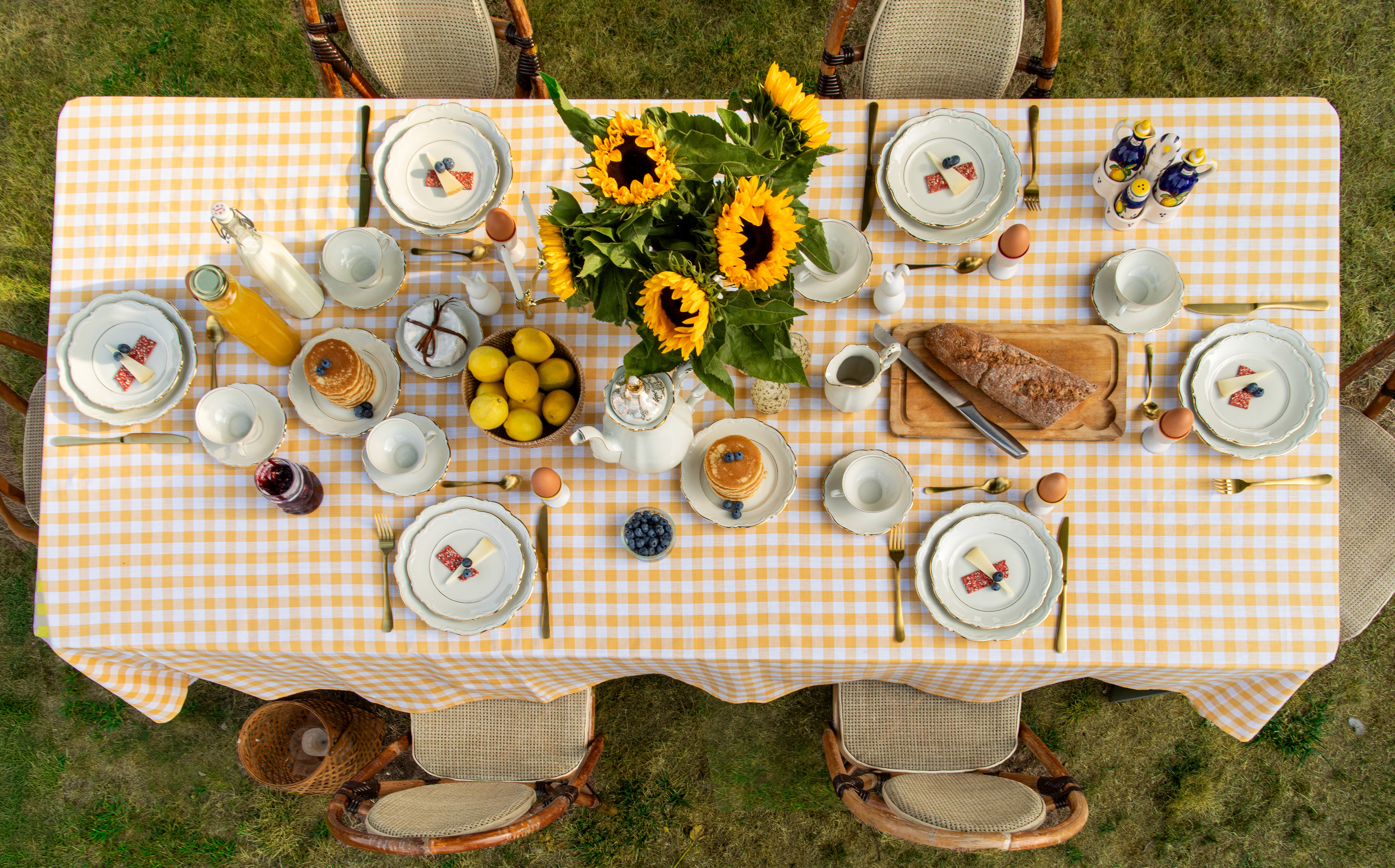 Nappe de table GINGHAM 150x300cm - jaune