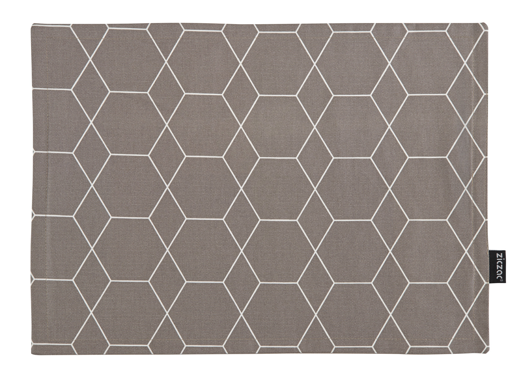 Placemat hexagon PU double sided, 33x45cm, taupe