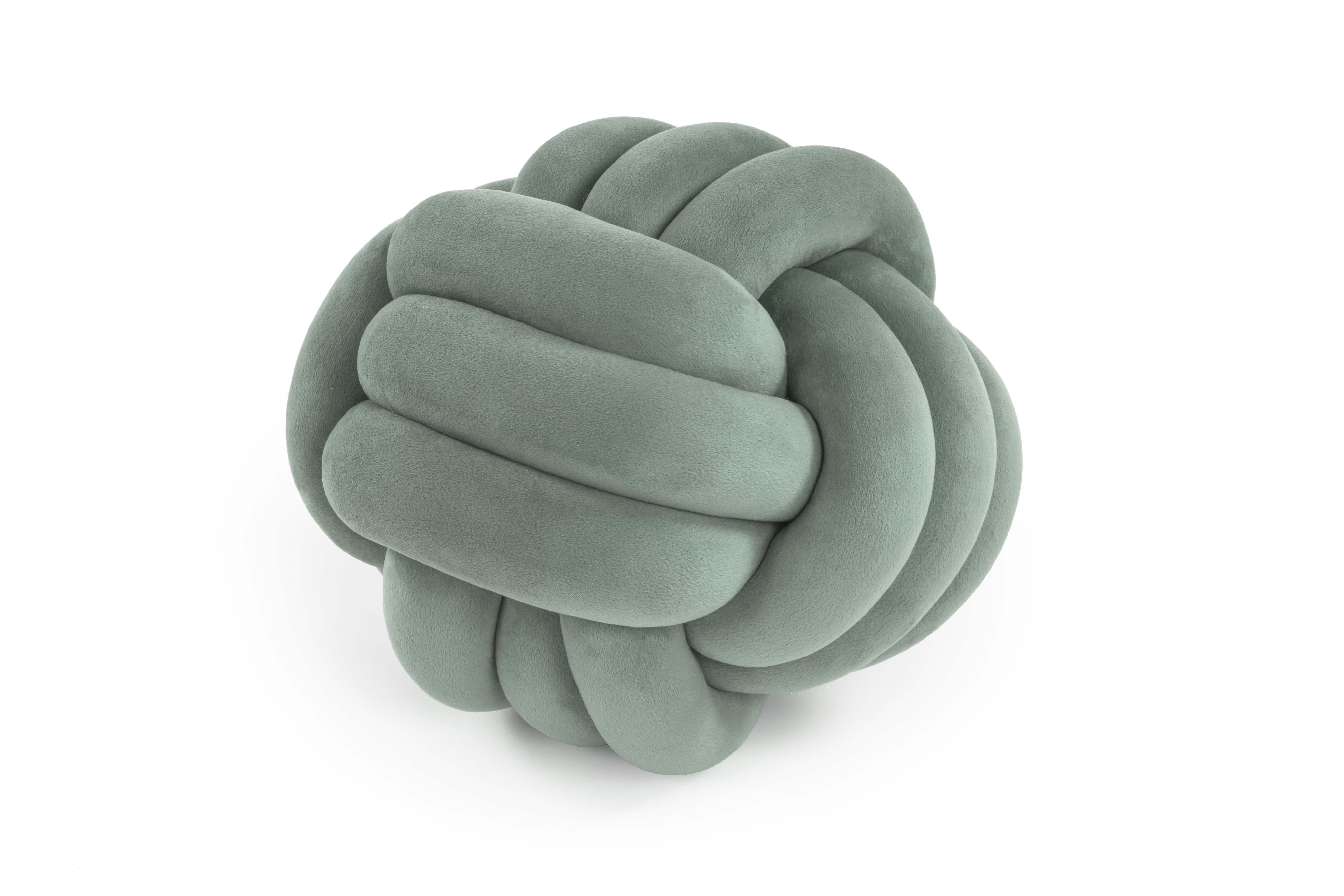 Kussen (gevuld) knot green stone 27x27x27cm