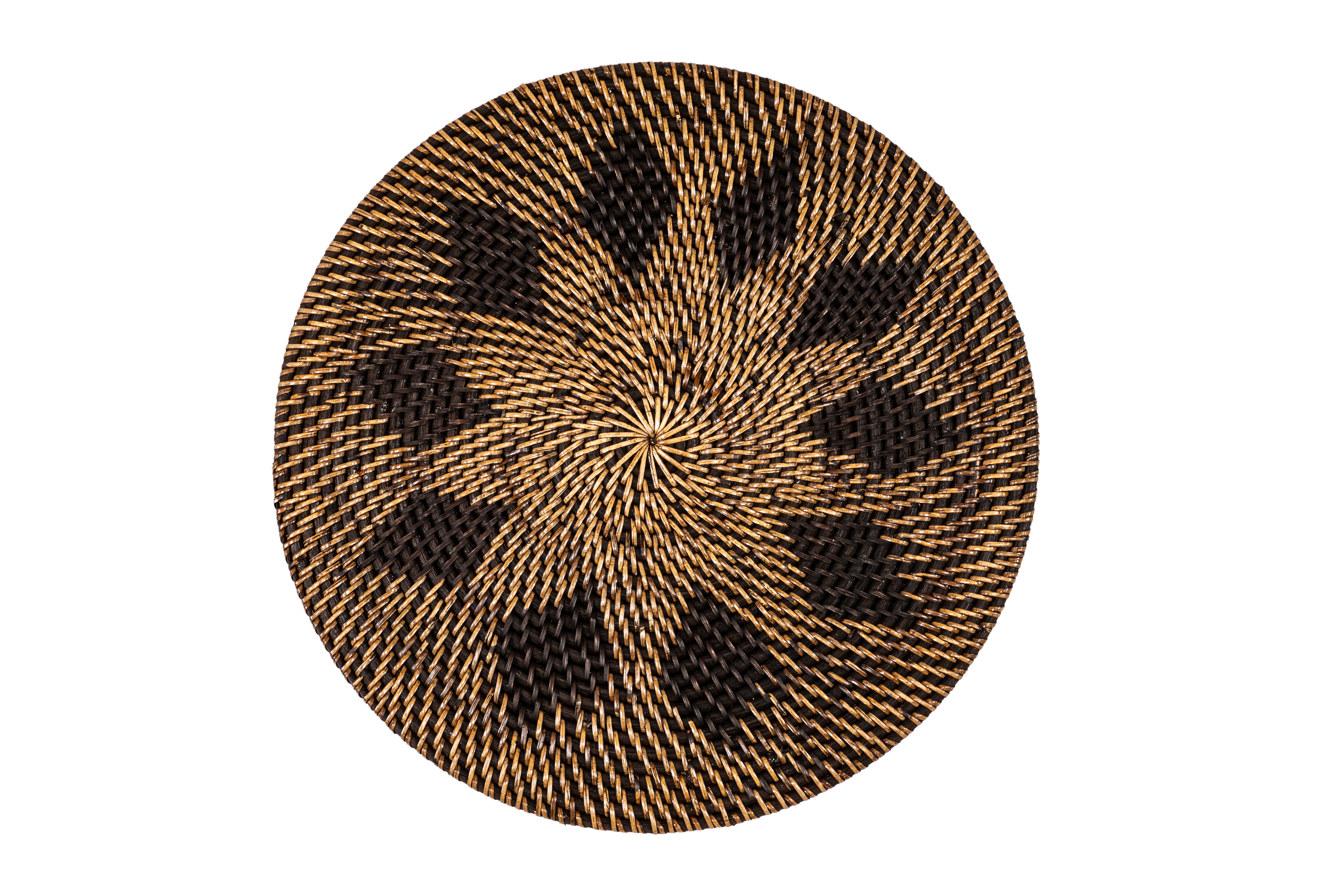 Placemat rattan, round, dia 36 cm,dark brown - SQUARE