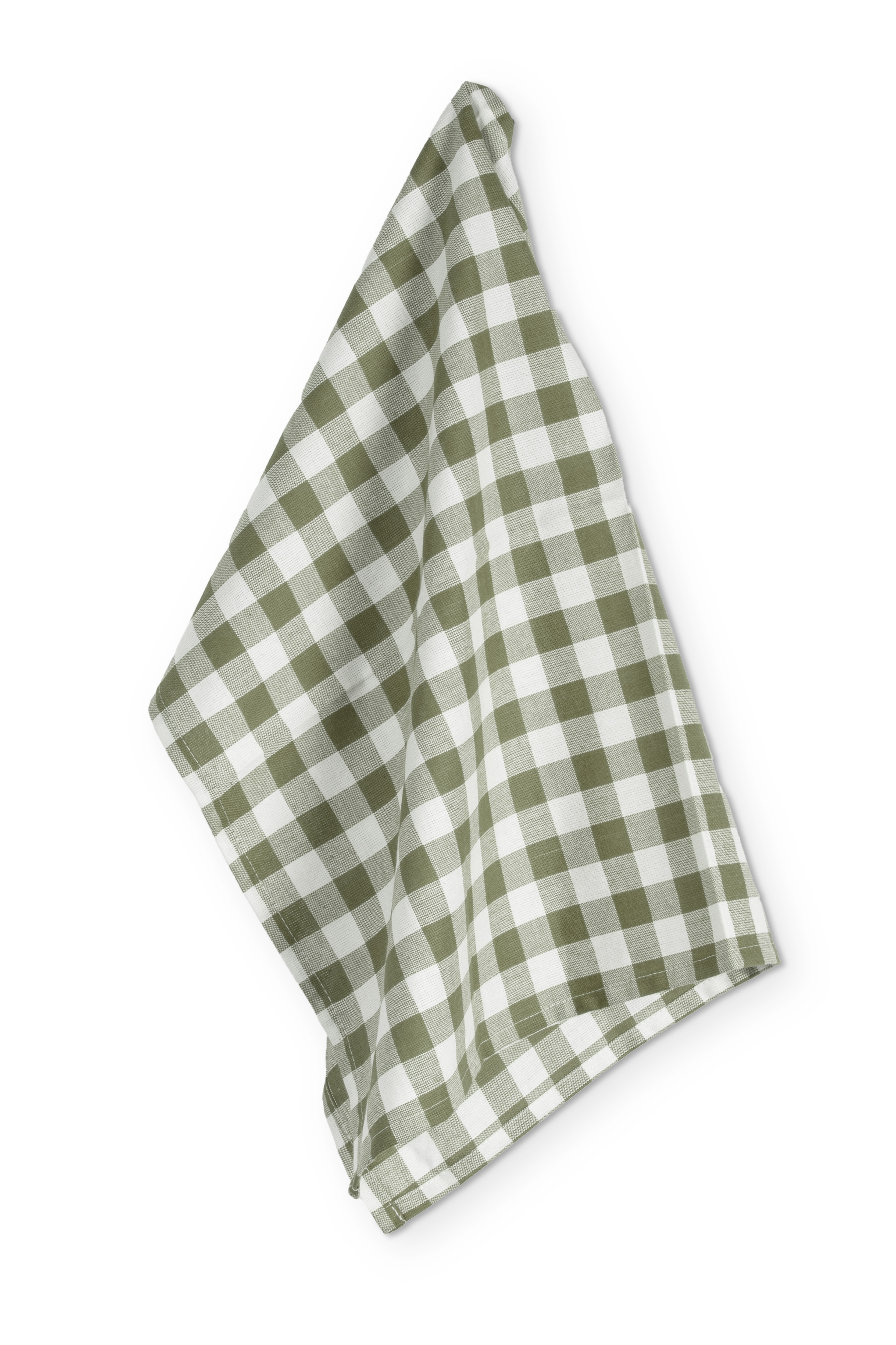 Tea towel GINGHAM - SET/2 - 50x70 cm, olive green