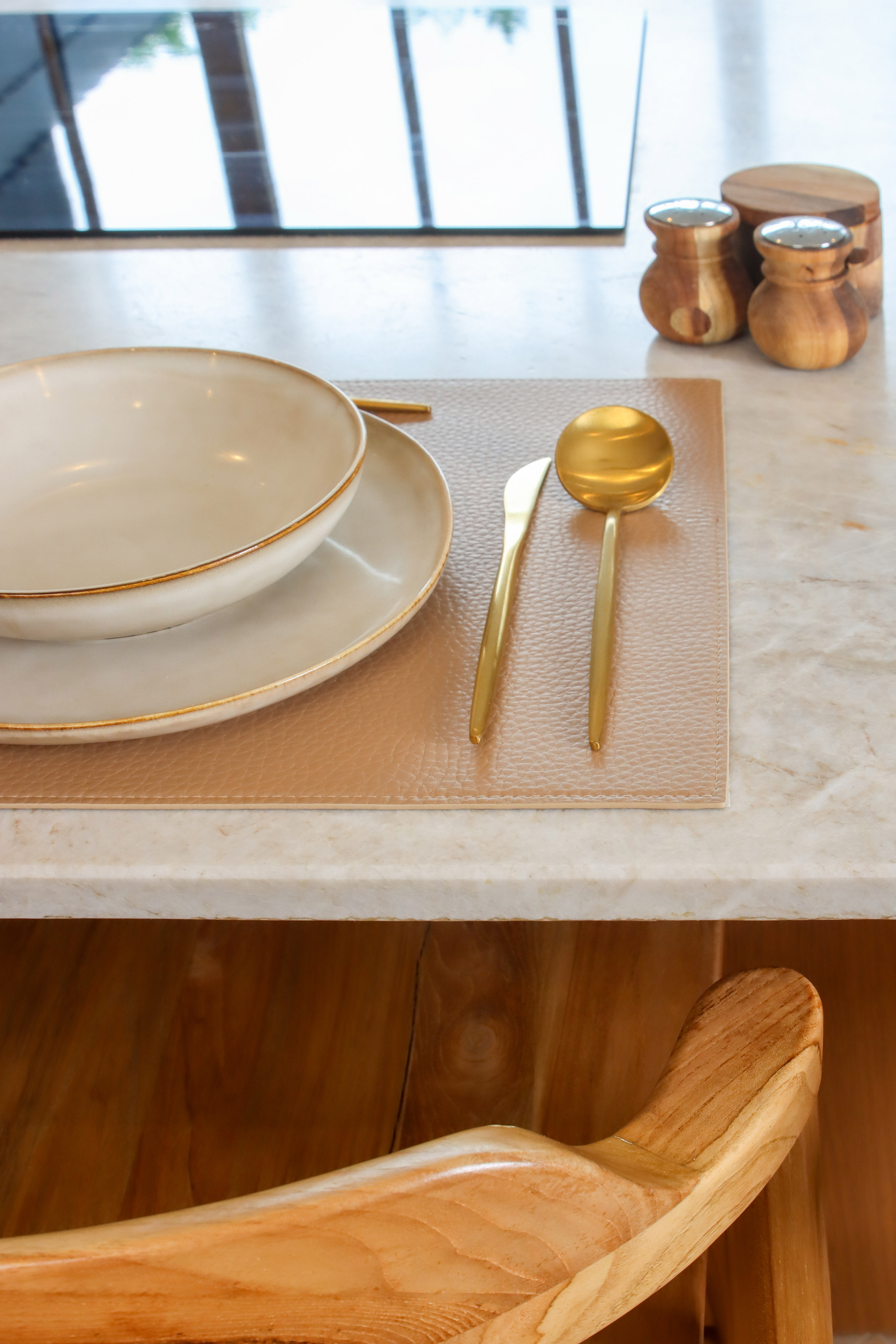 Placemat GAVIN - Dubbelzijdig - 33x45 cm, zand