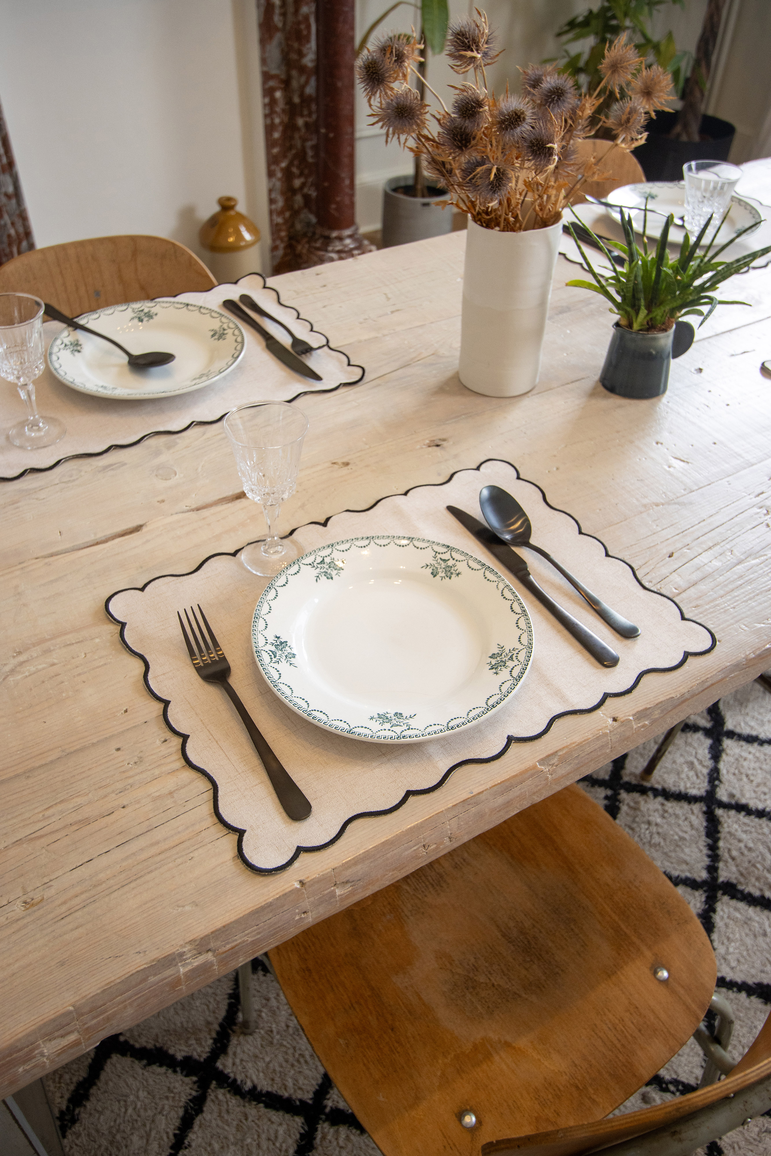 Placemat NOURA - linen - 30x43 cm, black