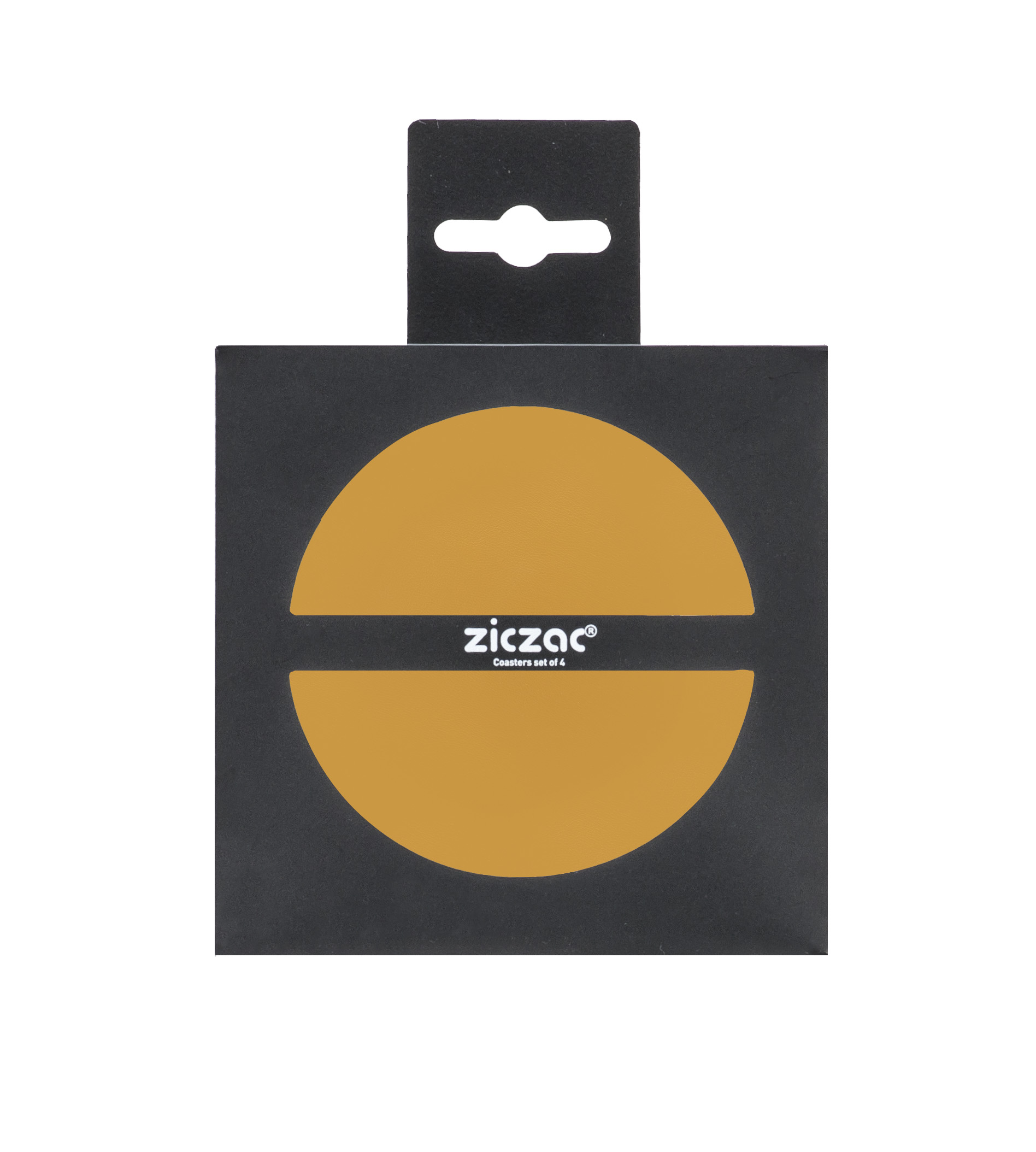Sous-verre TOGO - SET/4 - Rond - 10 cm, camel