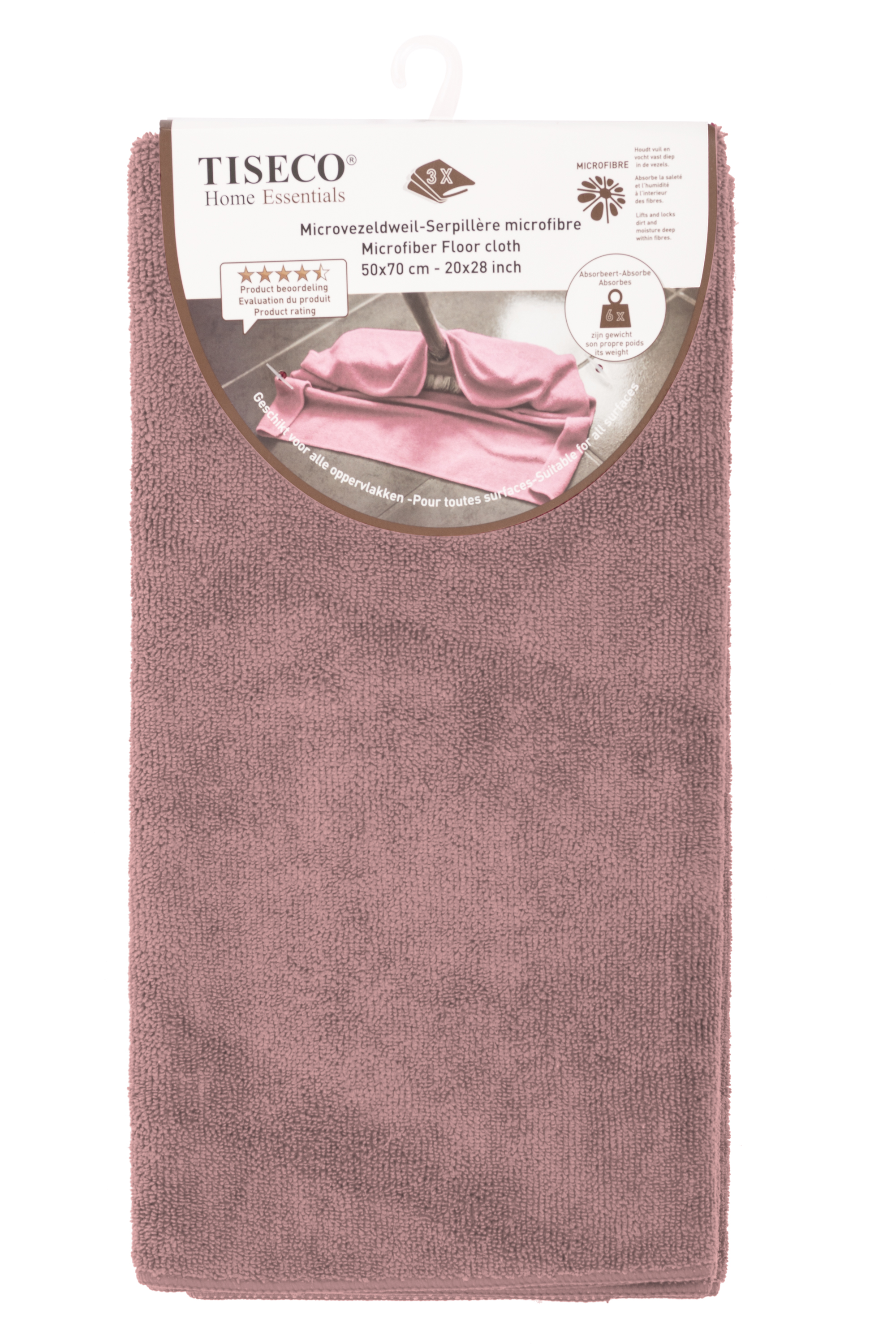 Microfiber Floor cloth - set/3, mauve