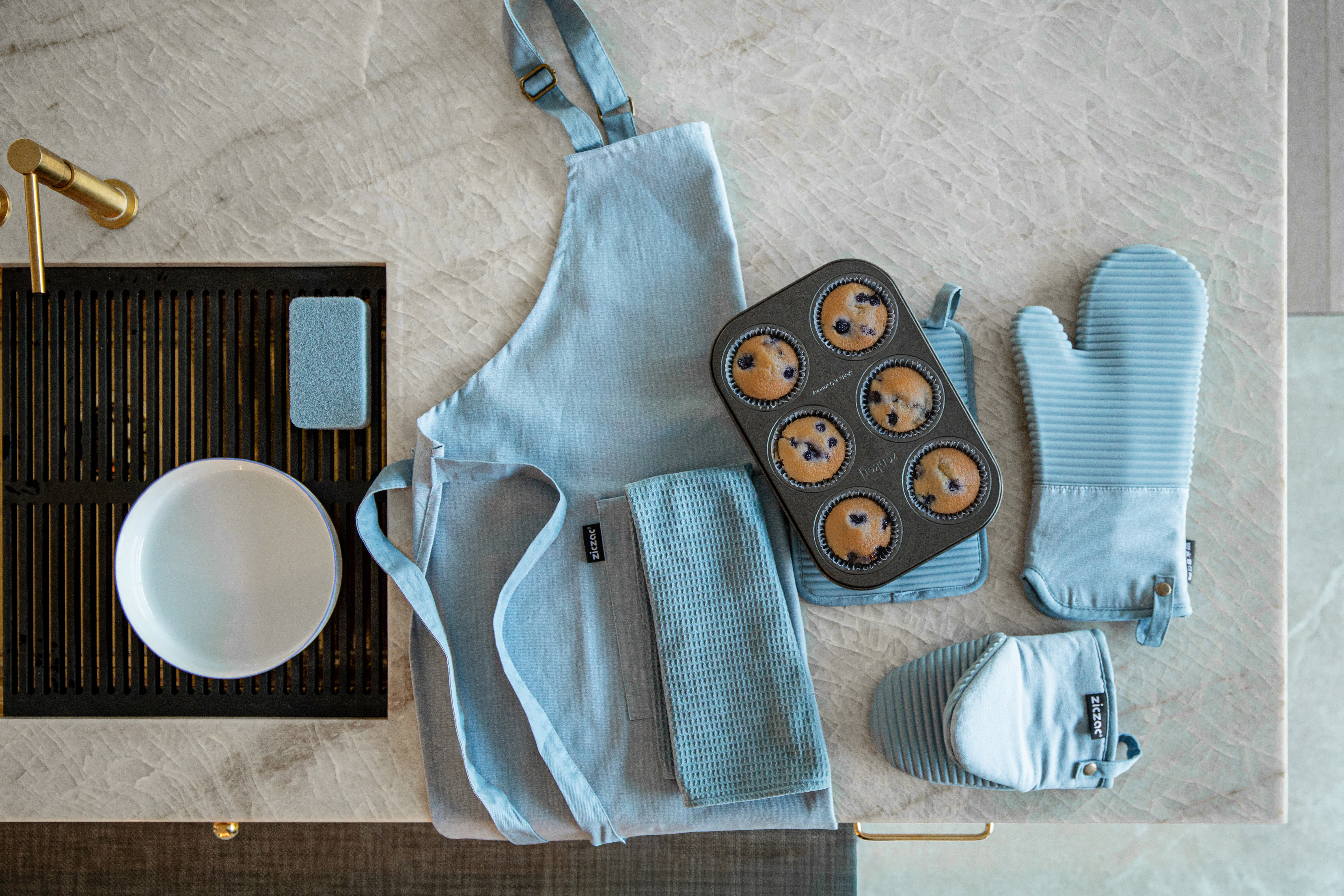 Keukenhanddoek SILO - SET/2 - 40x60 cm, blauw