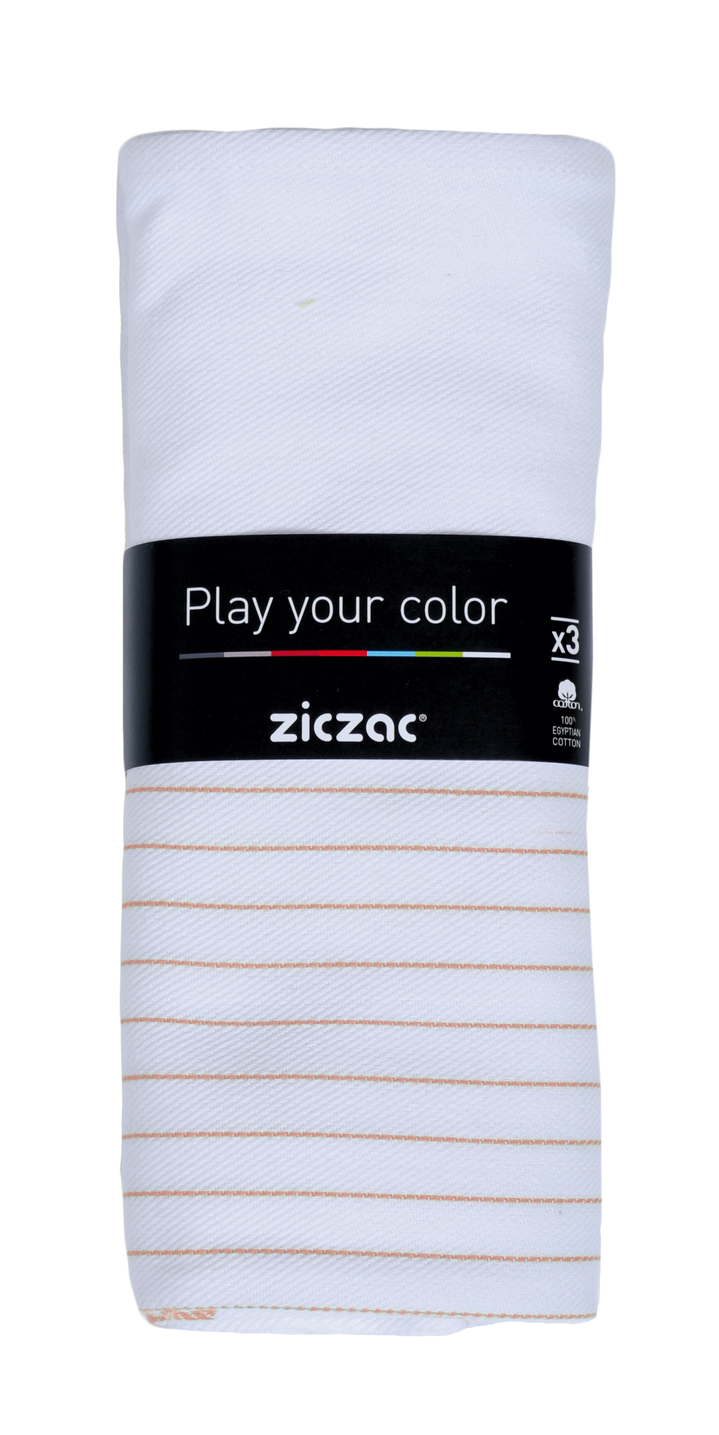 Torchon 50x70cm, set3,stripe white center, soft pink