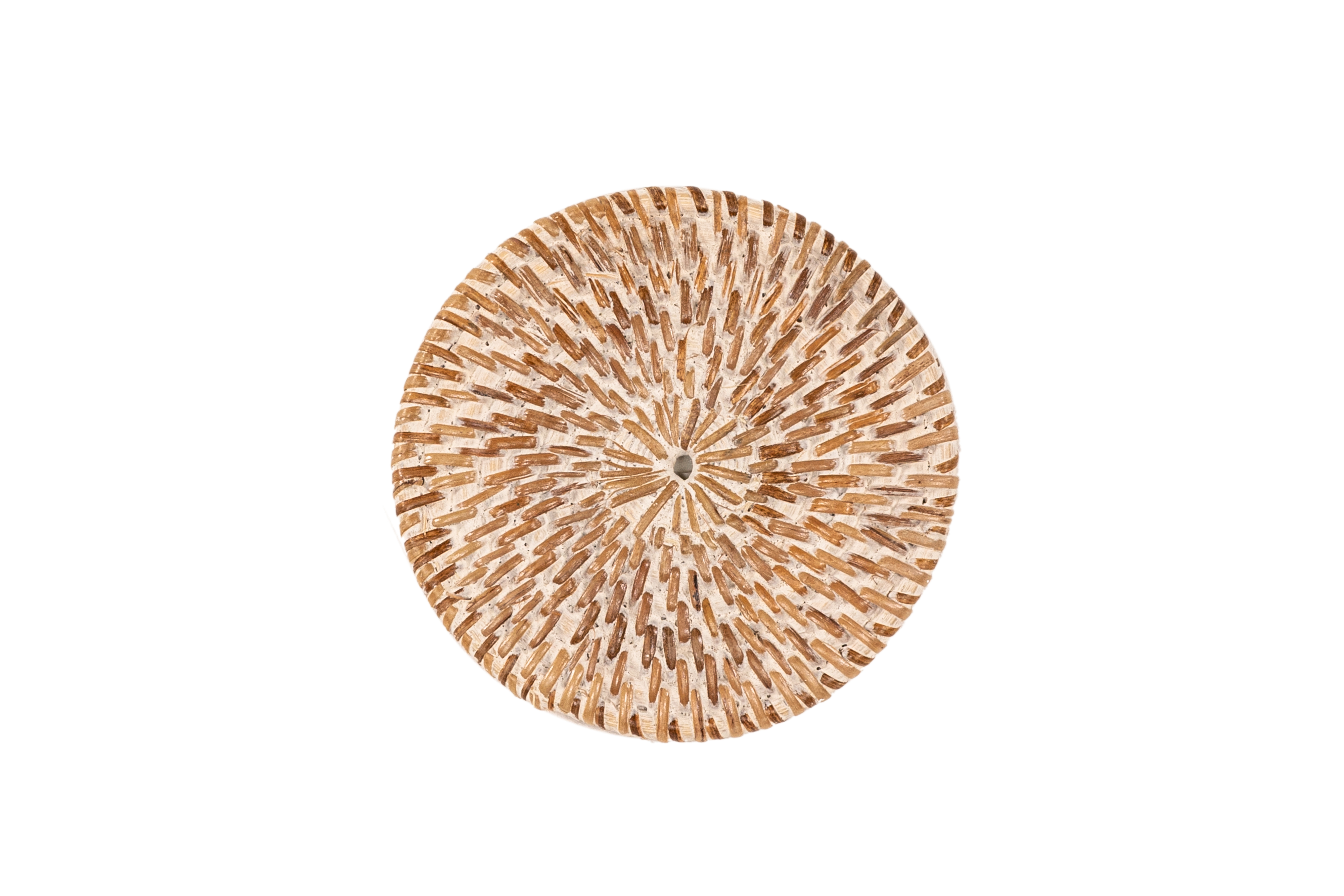 Coaster RATTAN - SET/6 - Rond - Dia 10 cm, white
