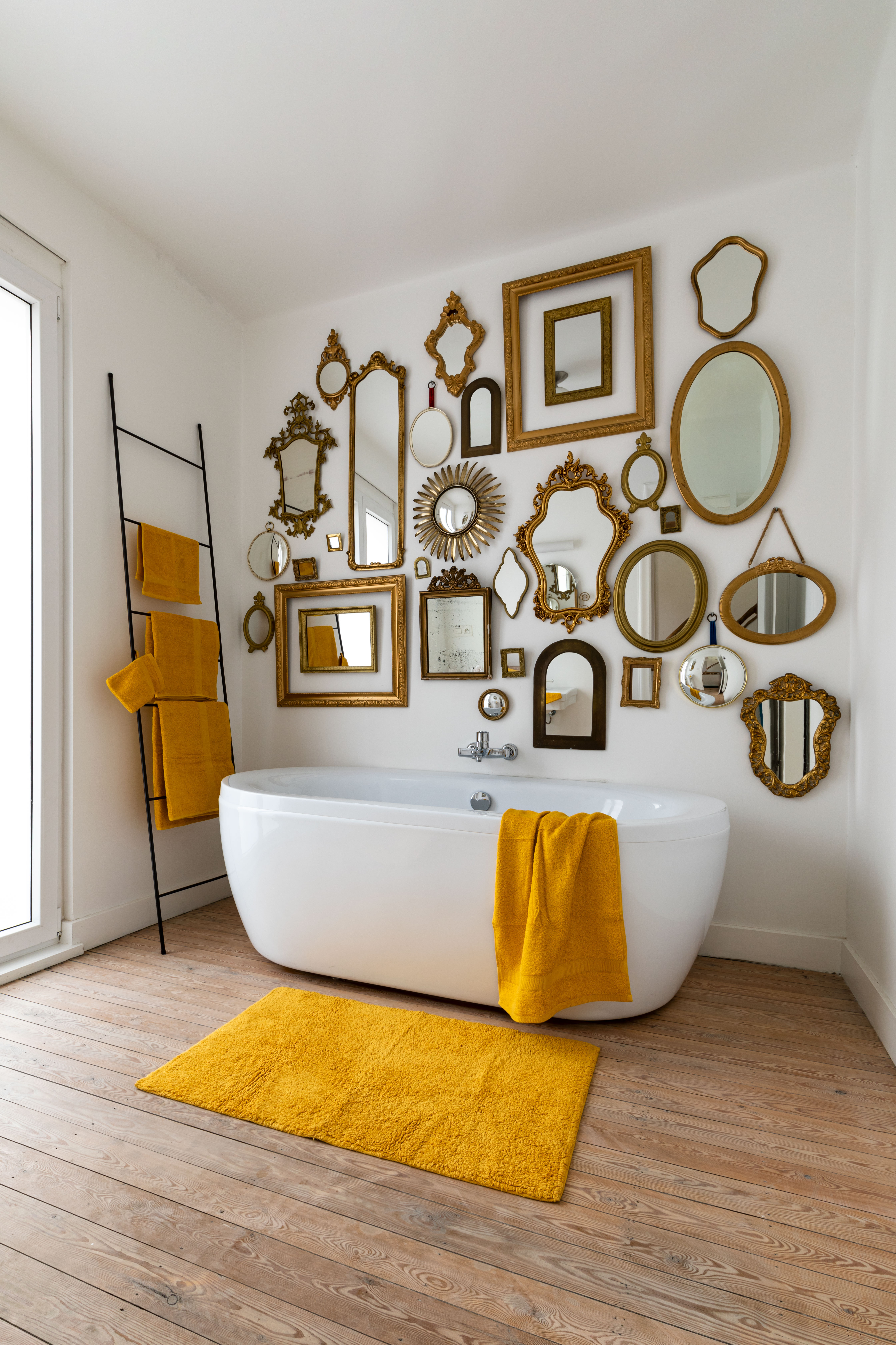 Tapis de bain RIVA - Coton - Antidérapant - 60x100 cm, jaune