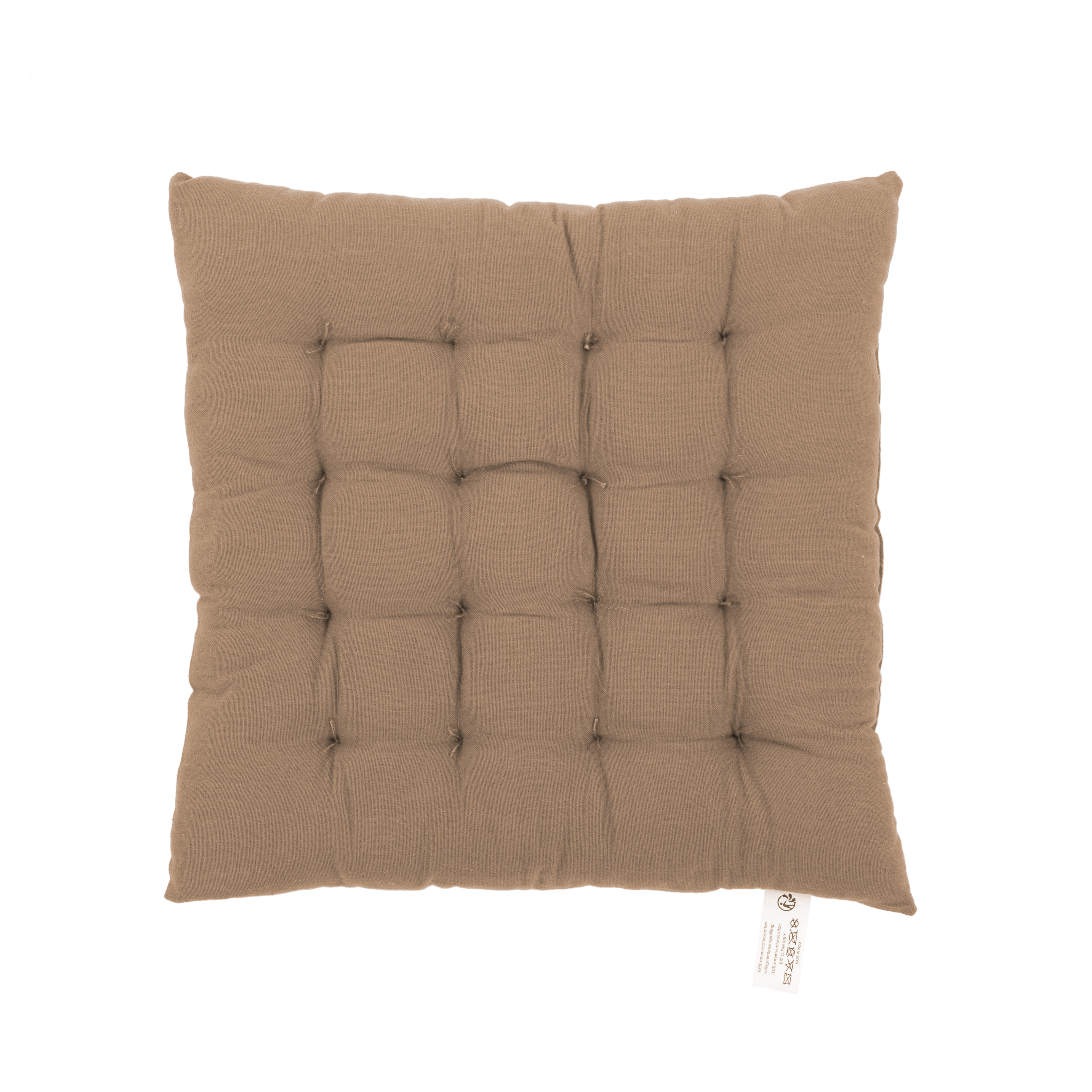 Stoelkussen CHAMBRAY 40x40 cm -16 thuck, indian tan