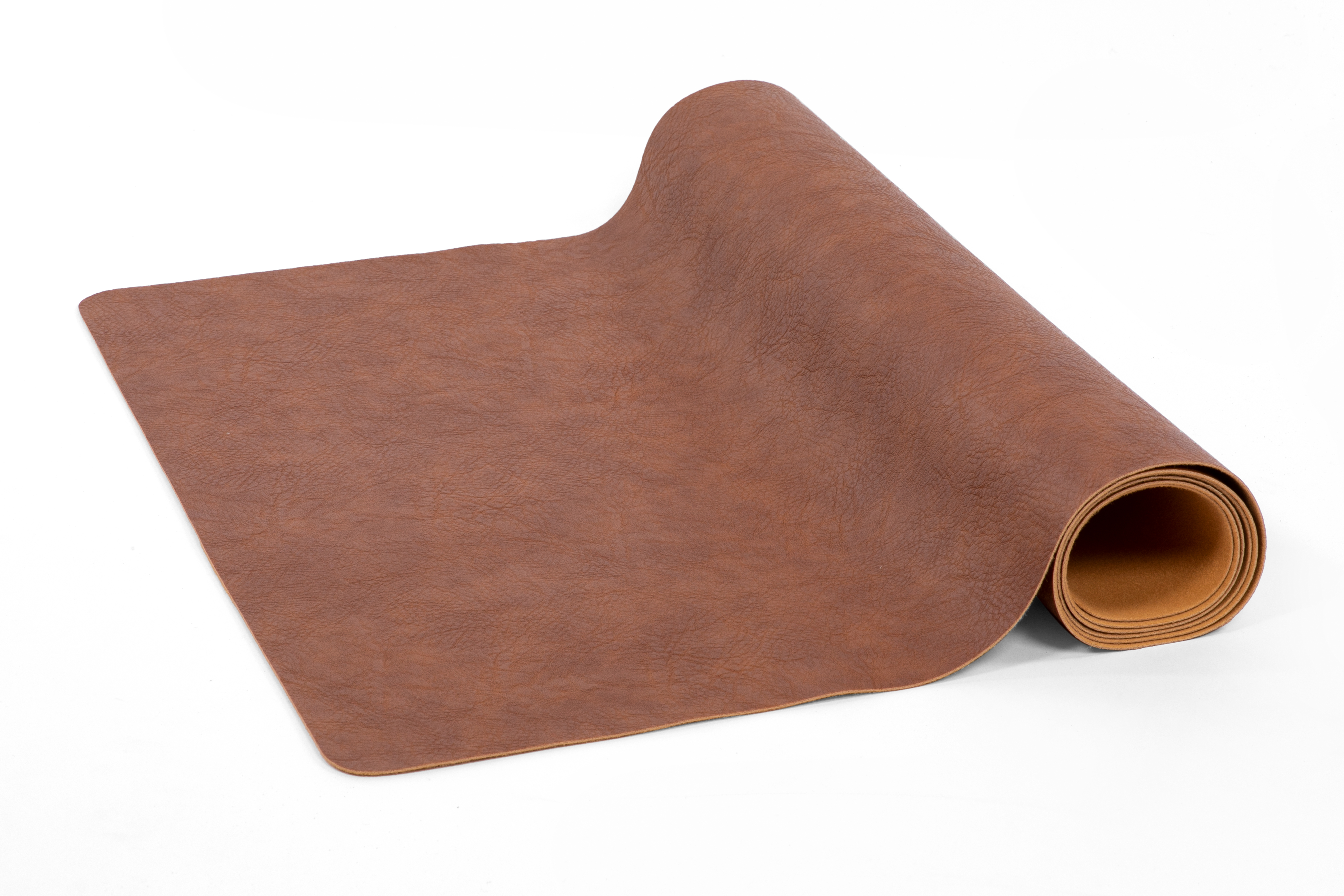 Table runnner TROJA - vegan leather - 44x145 cm, caramel