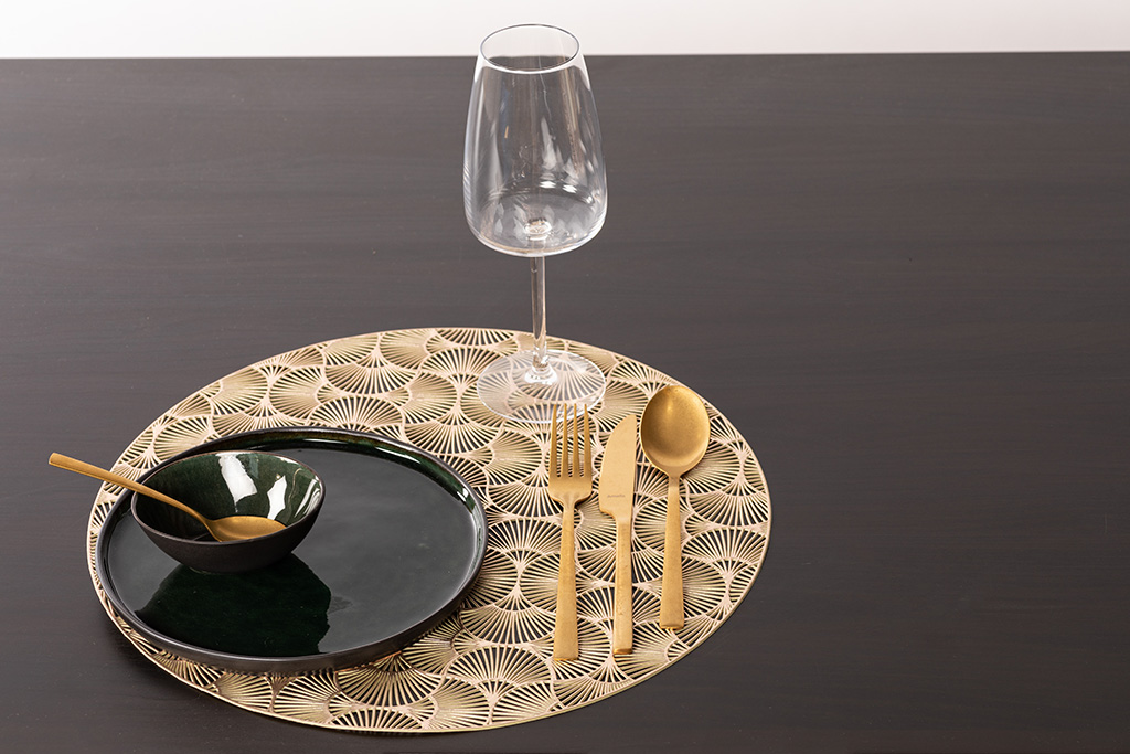 Placemat CAPELINNI - Round - Dia 38 cm, gold