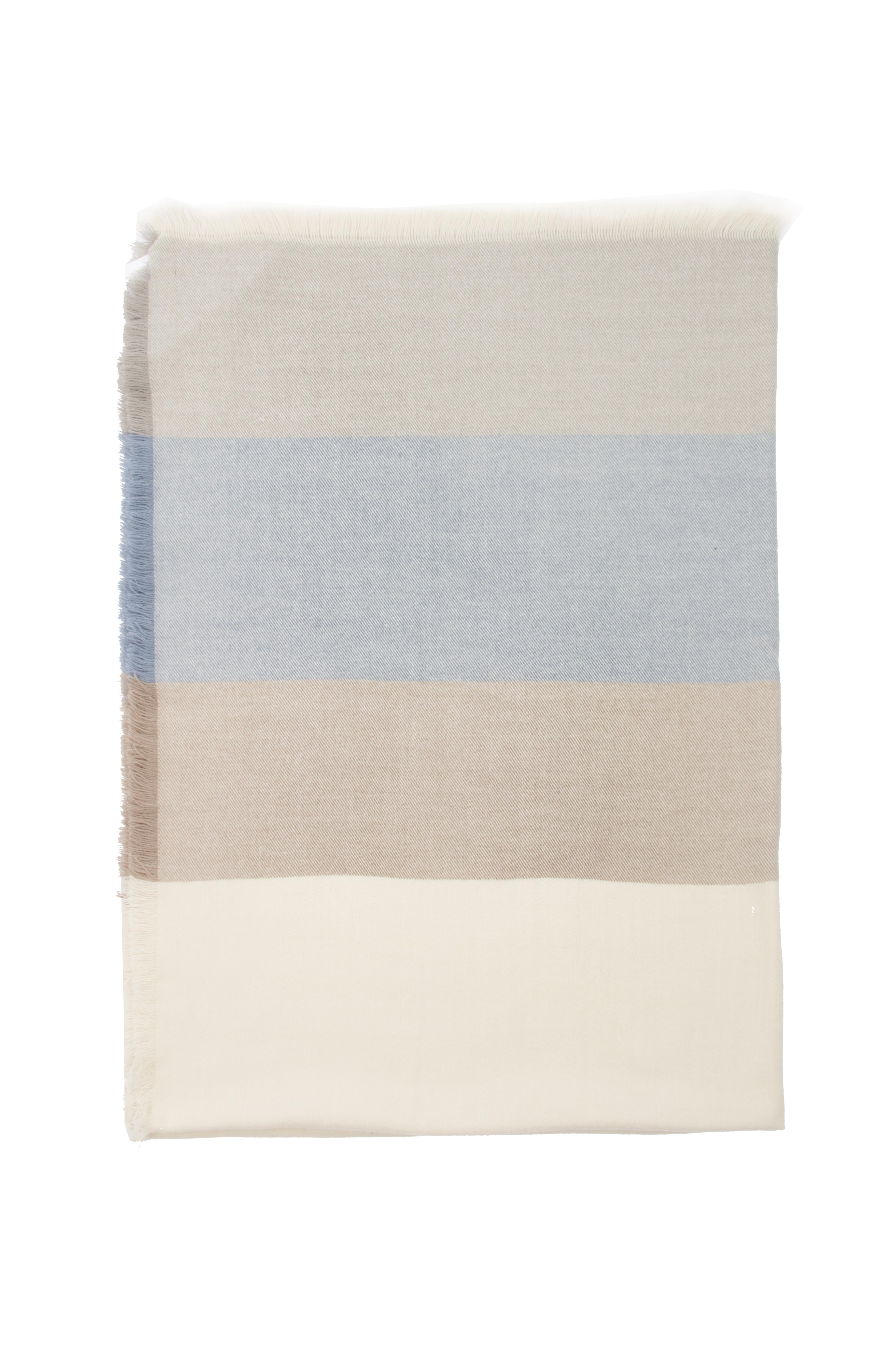 Plaid acrylic STRIPE, 130x180cm, light blue