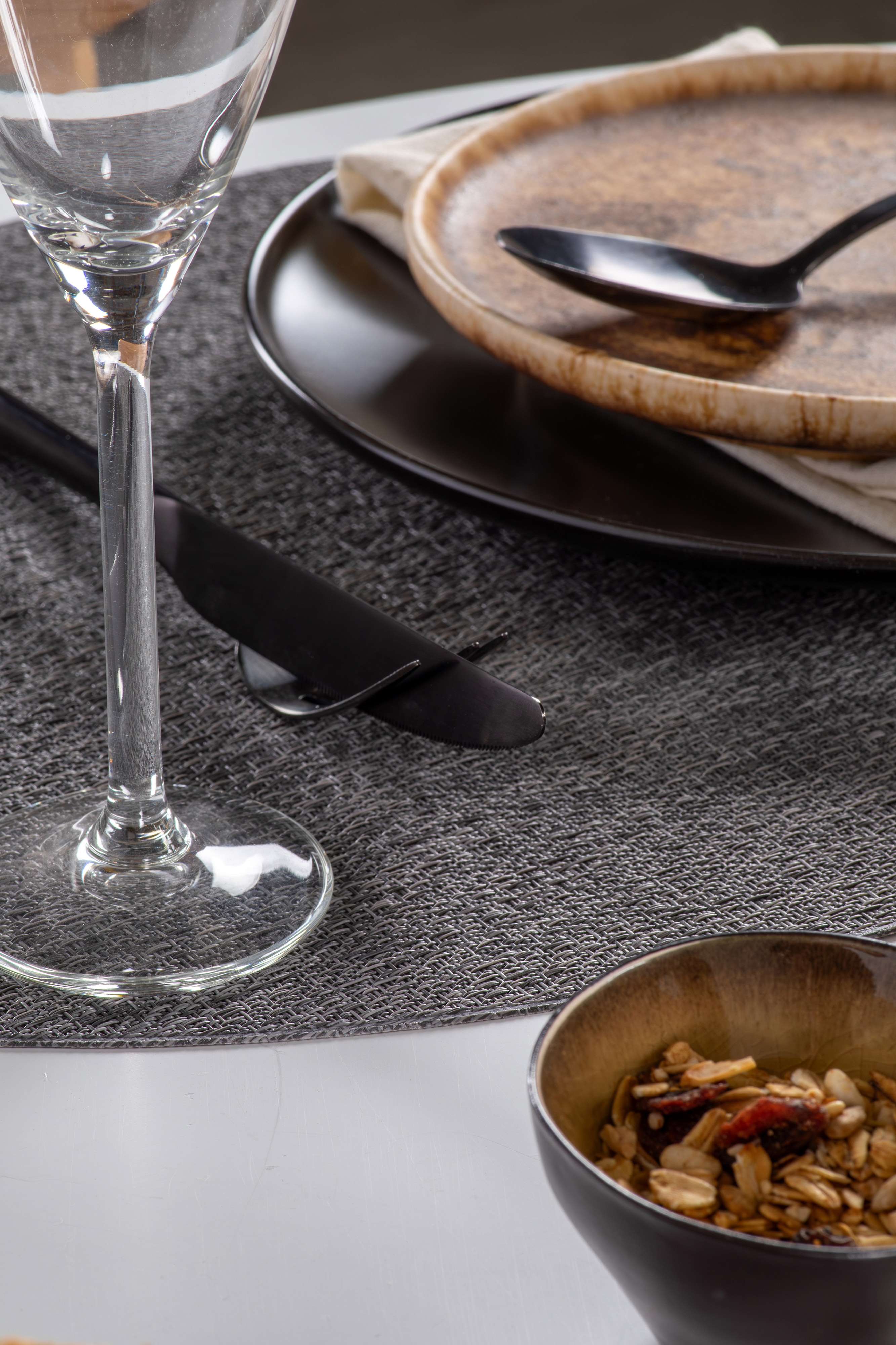 Set de table PURUS - Microban® - 33x46 cm, gris foncé