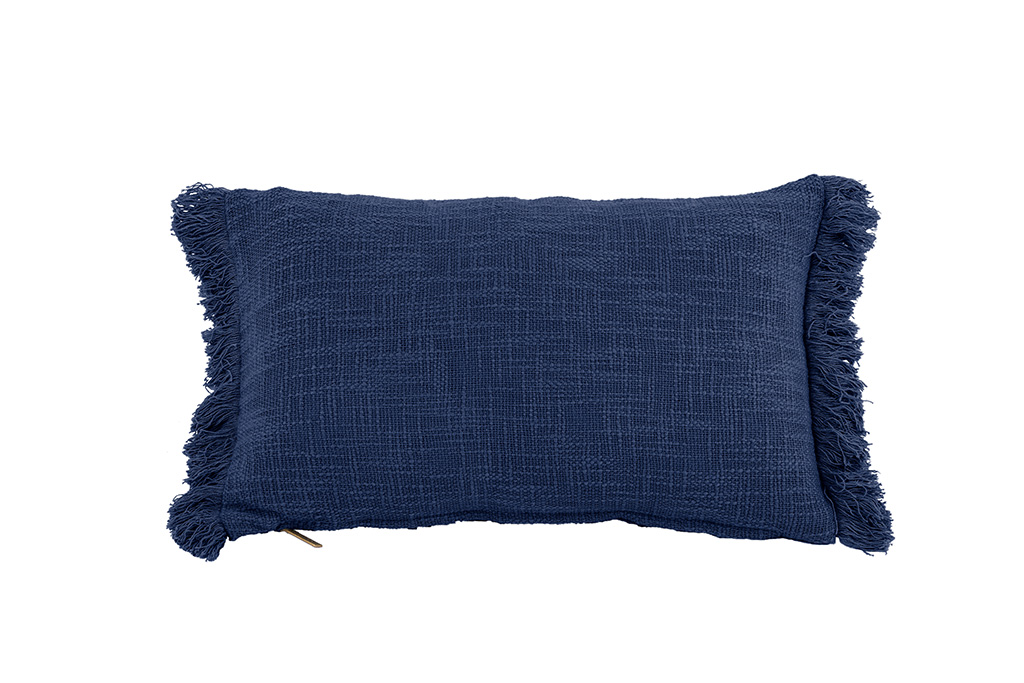 Coussin (rempli) COTTON SLUB SOLID 30x50CM, insigna blue