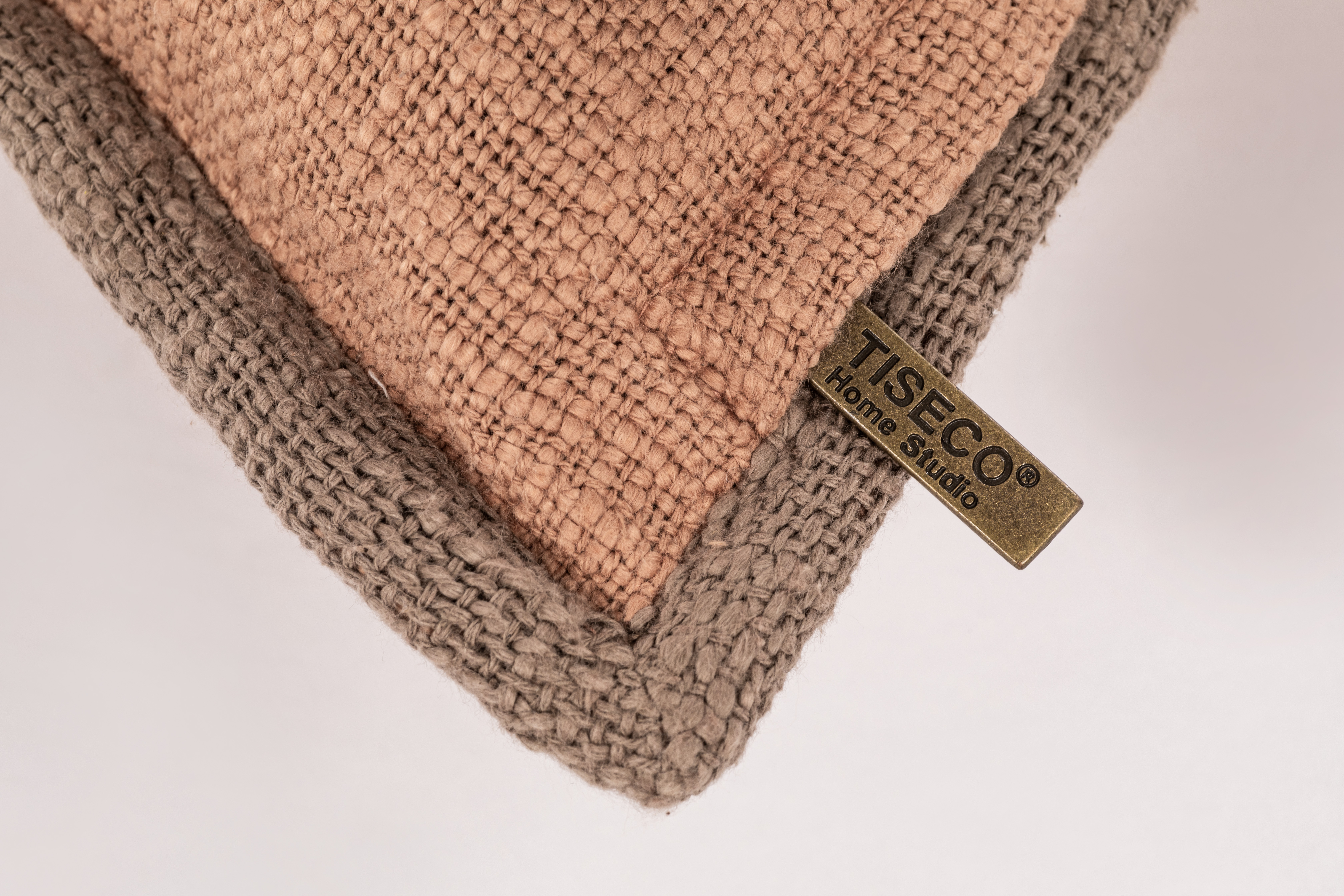 Cushion (filled) COTTON SLUB CONTRAST 45X45CM, indian tan