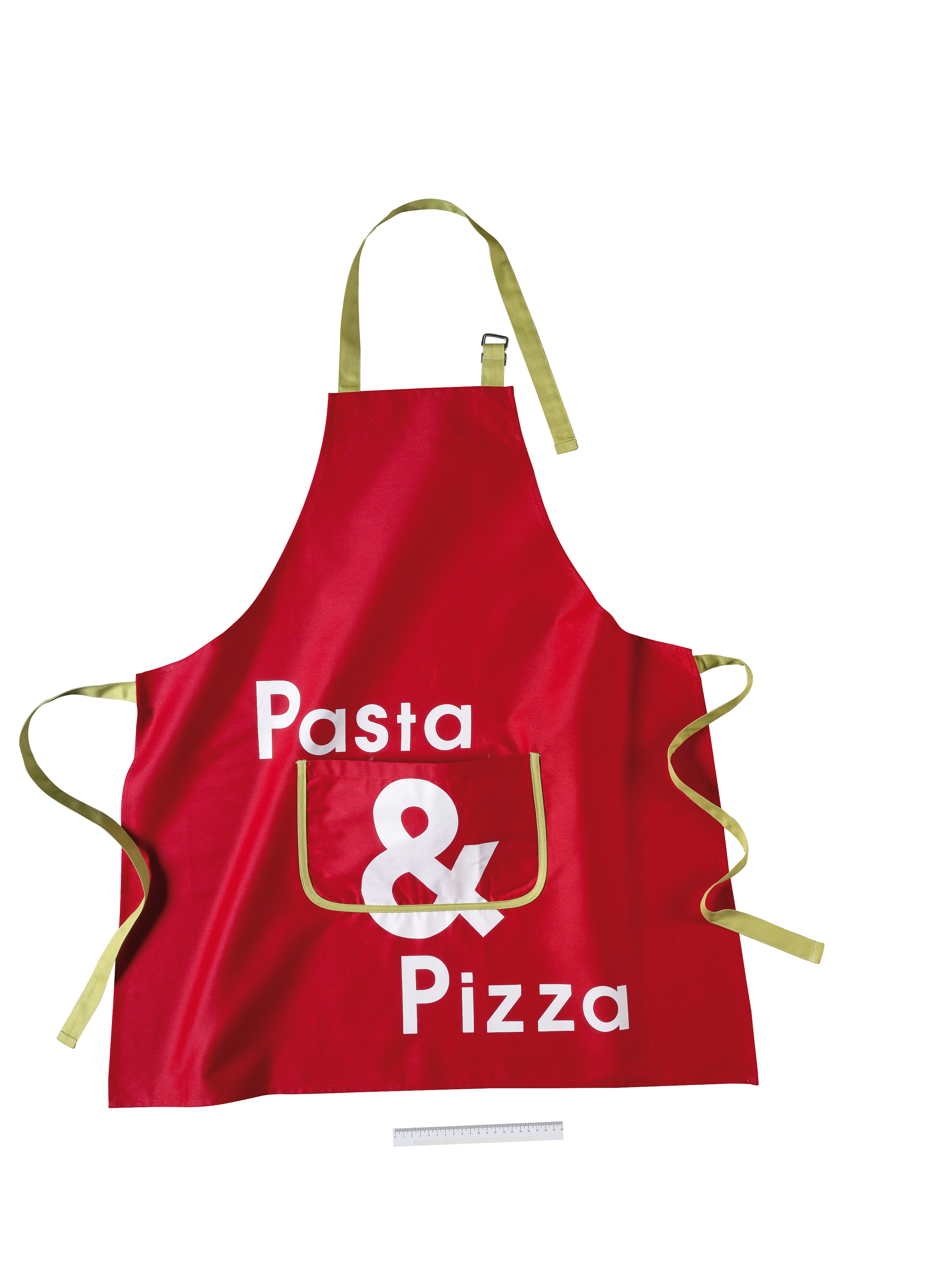 Apron 80x85, buckle + pocket, pasta & pizza, + grey hanger