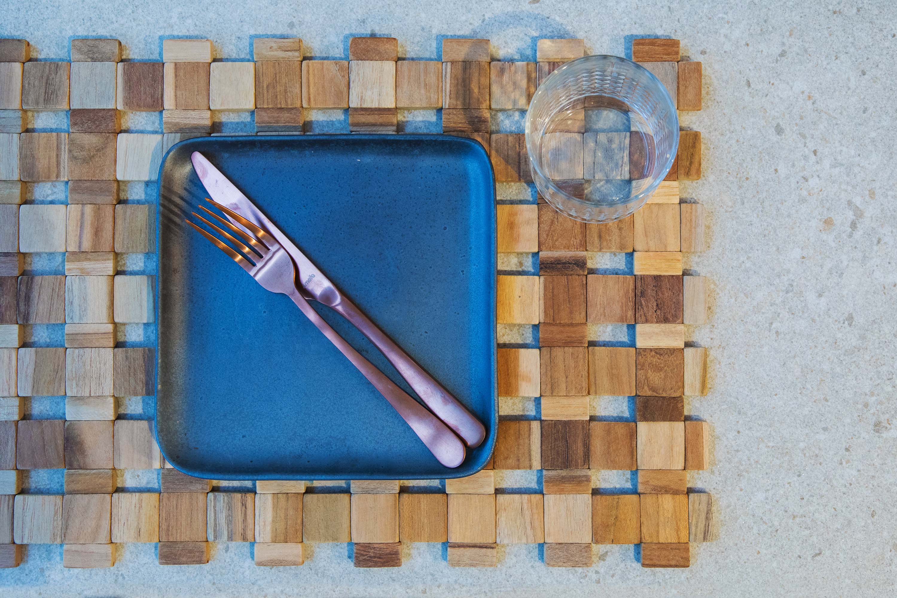 Set de table teak IPM 083, naturel