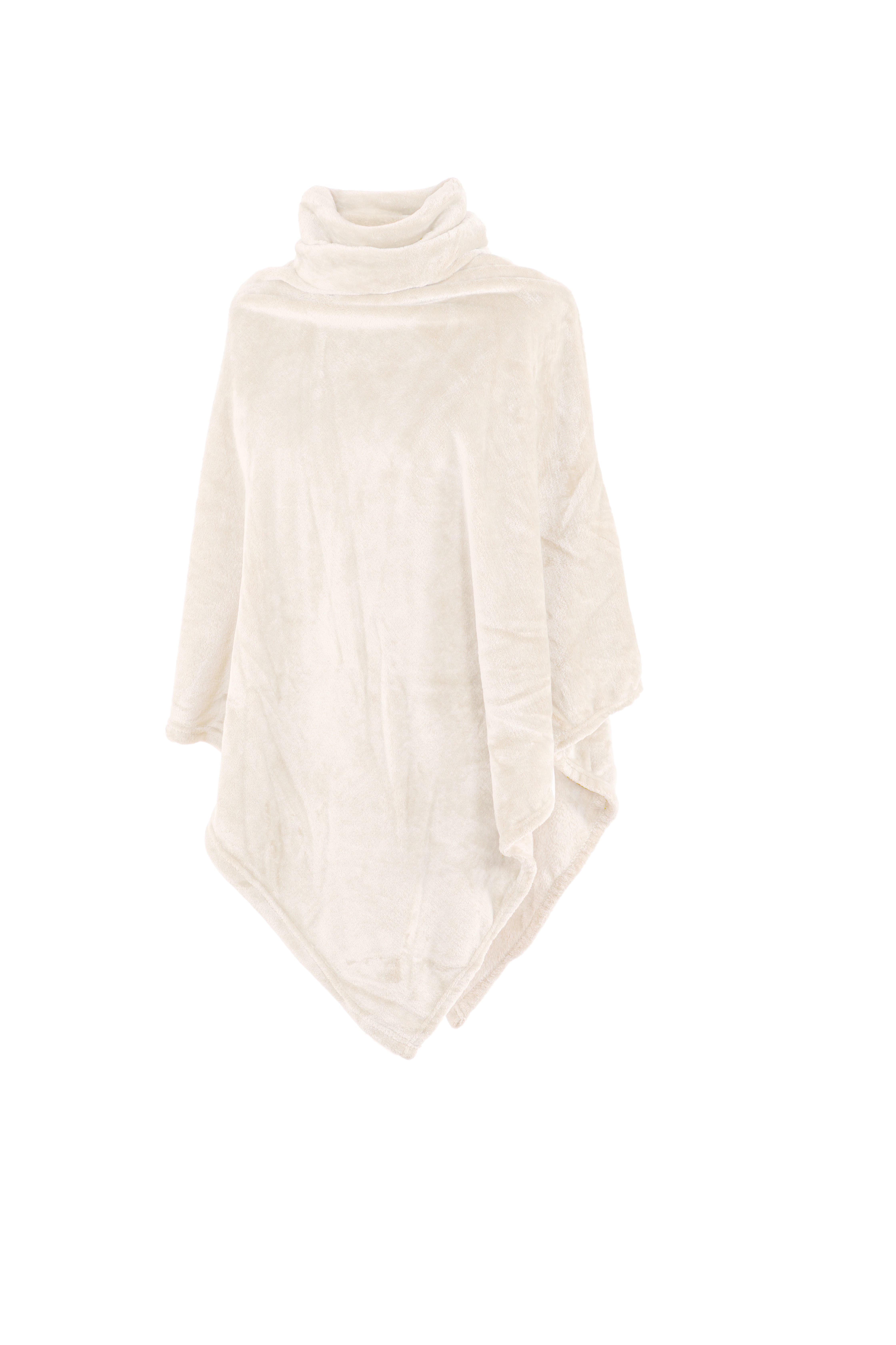 Poncho COSY collar, micro flannel - 80X80cm, ivory