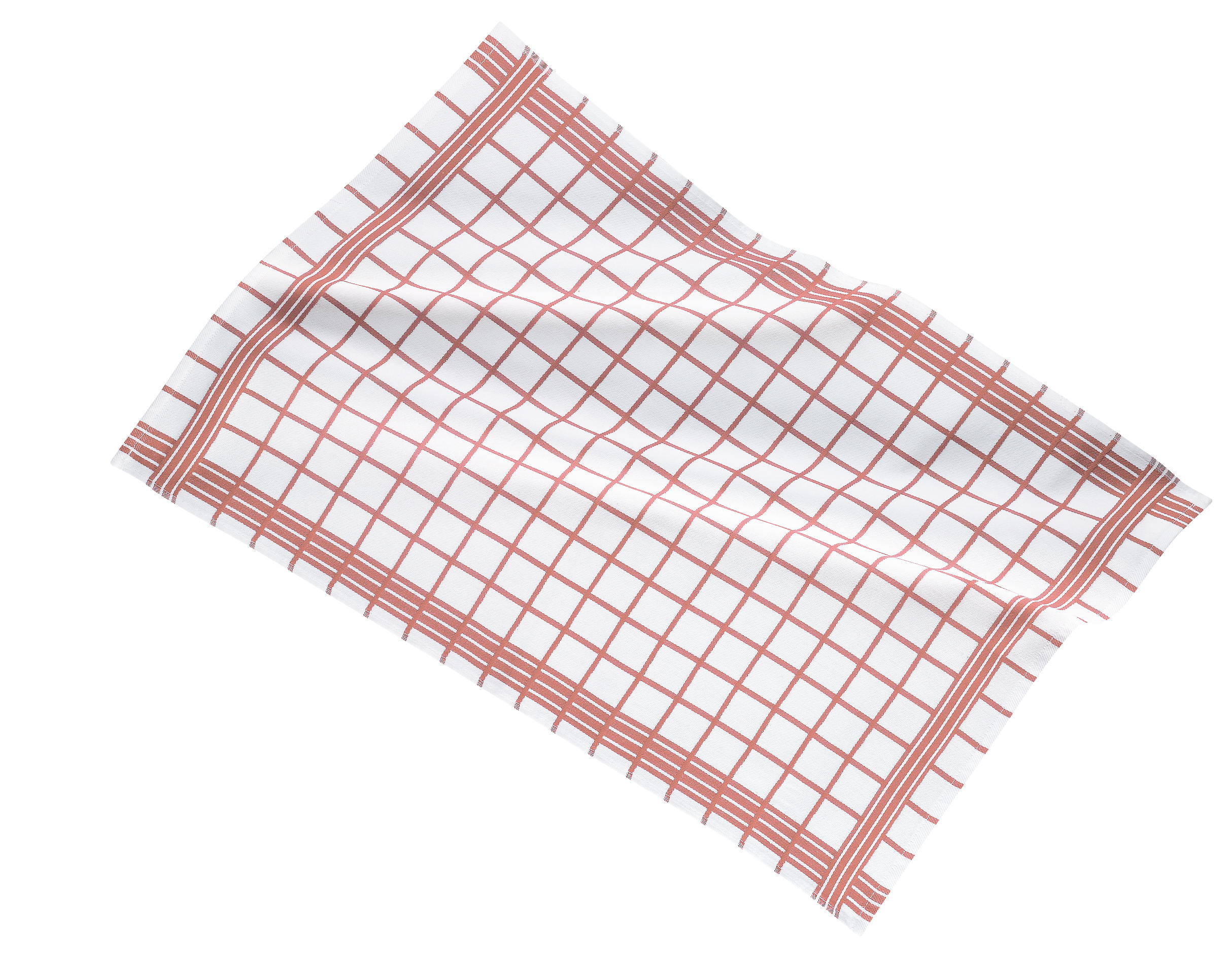 Torchon 50x70cm, set3,check white center, soft pink