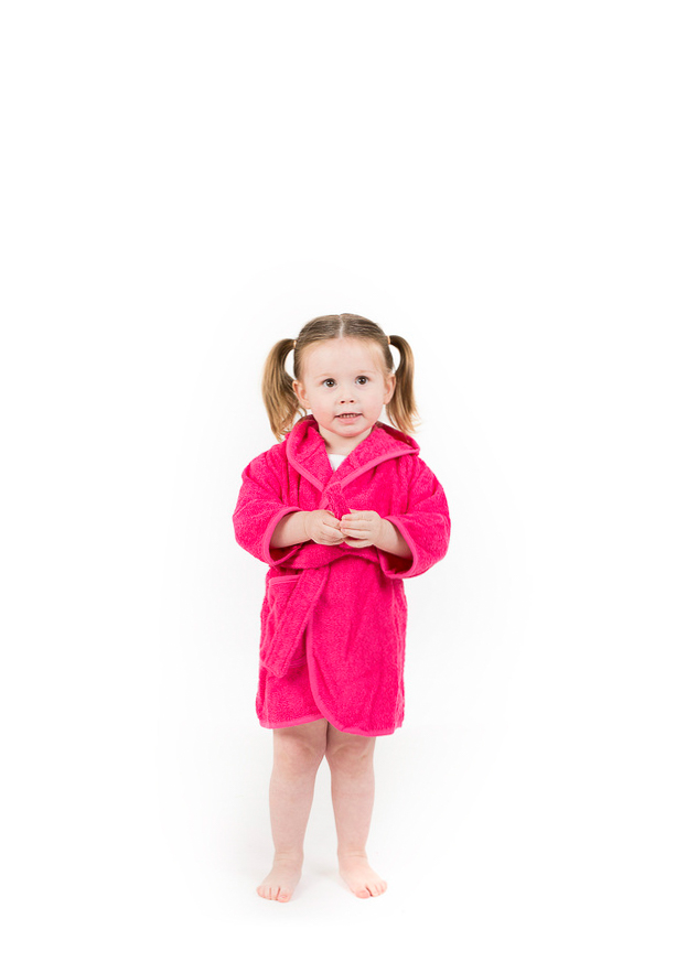 Baby bathrobe uni - 2-4 year, fuchsia