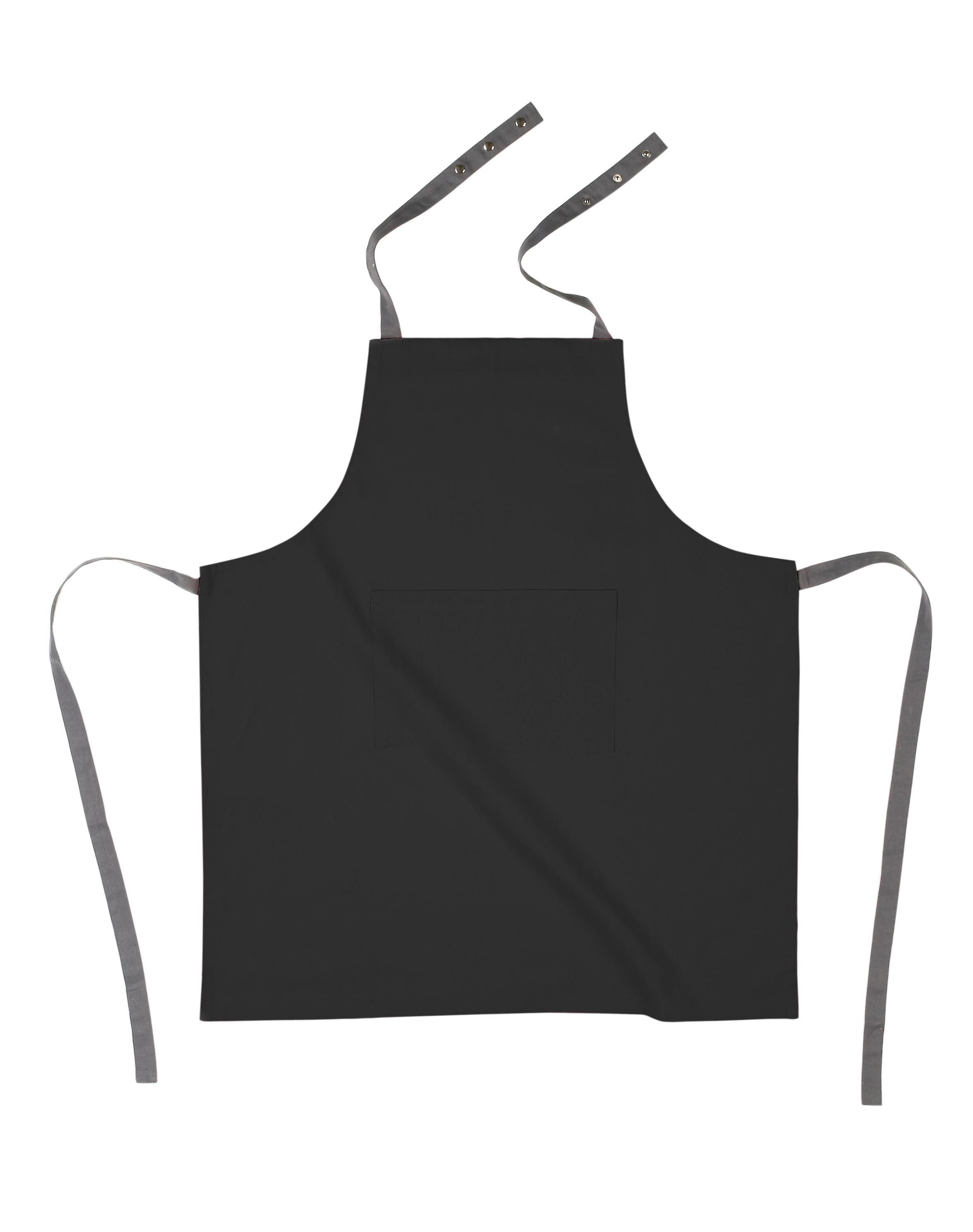 Apron solid 74x85, with press button, +hanger, black