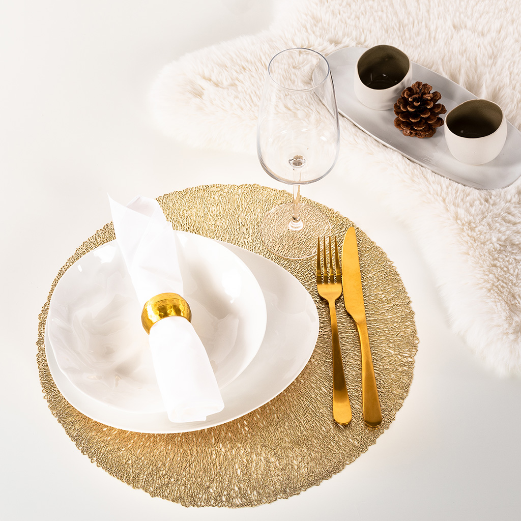Set de table CAPELINNI - Rond - Dia 38 cm, or