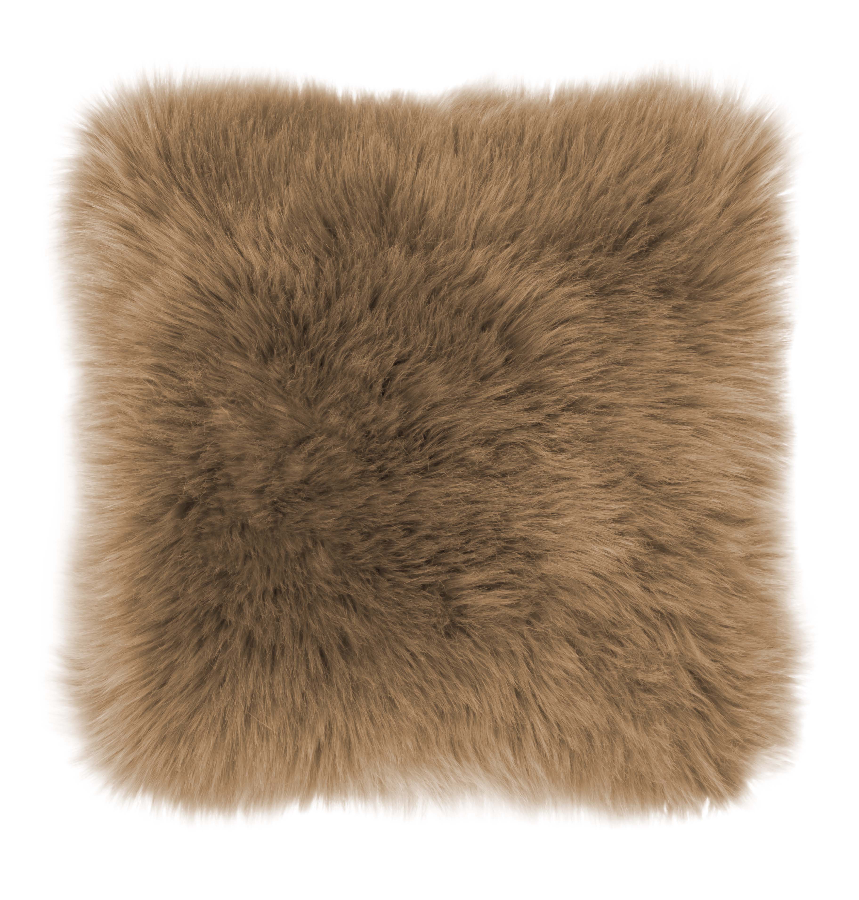Cushion (filled) sheepskin + suede 45x45CM, indian tan