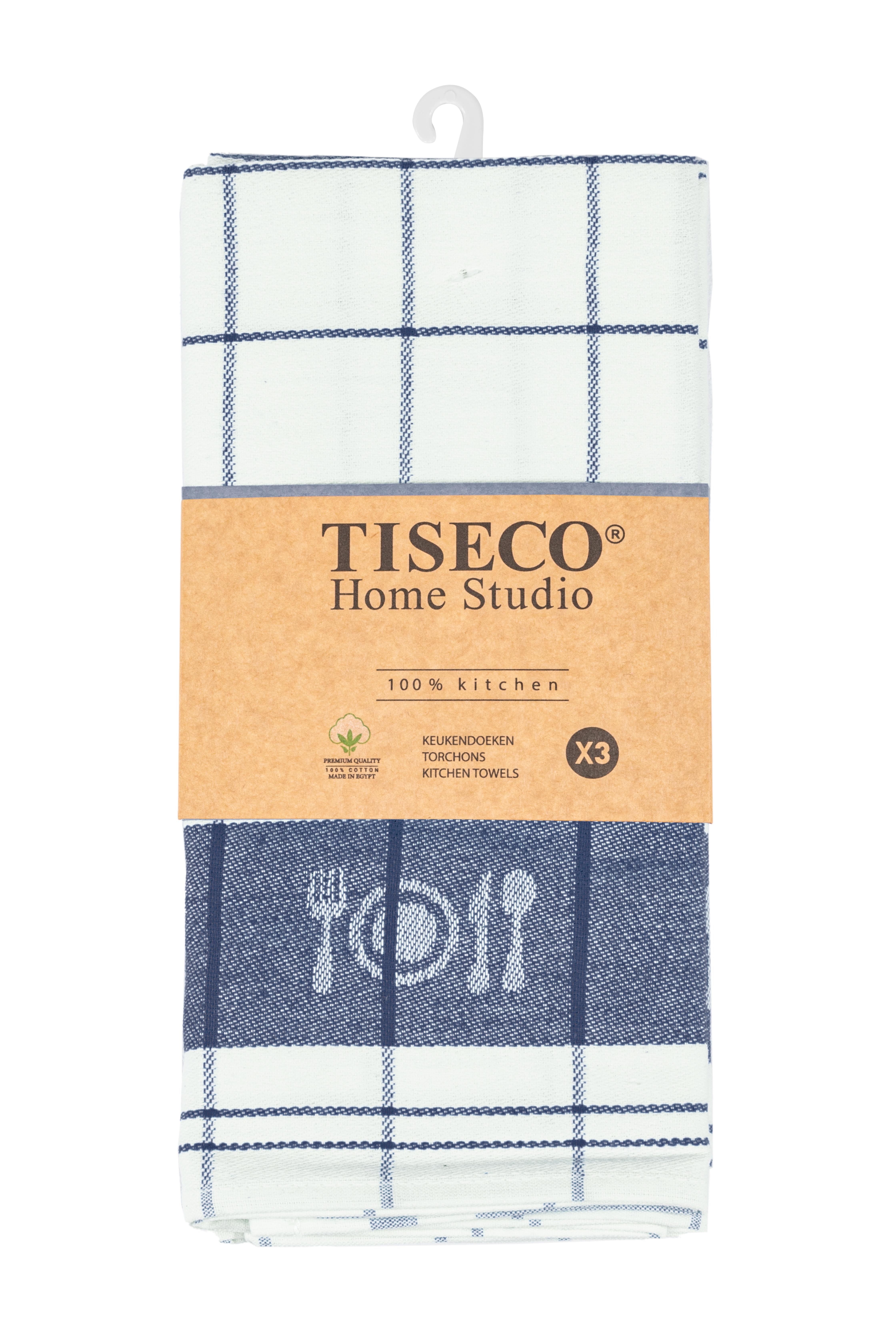 Kitchentowel cotton PHARAO - 50x70 cm - set/3, blue dark