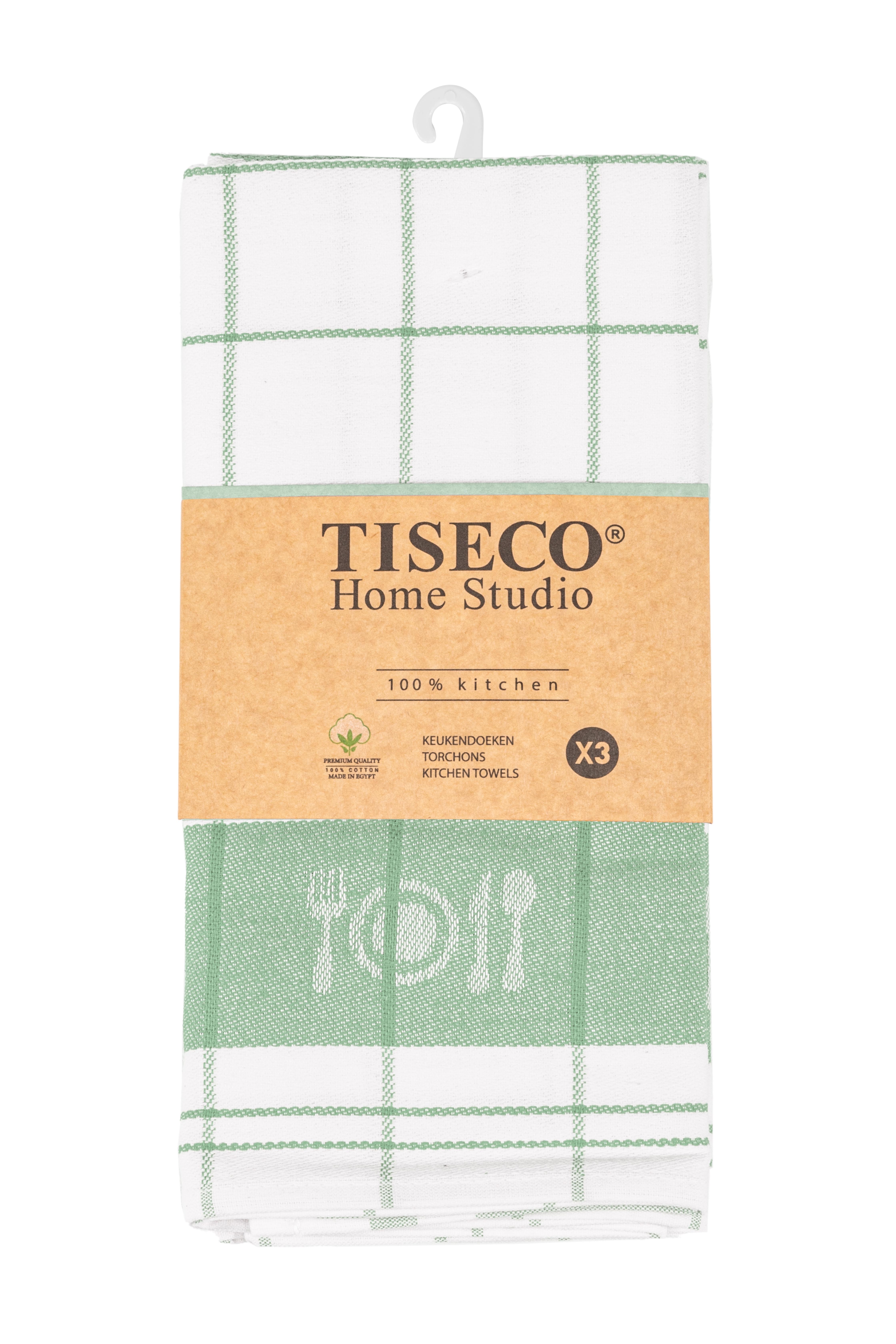 Kitchentowel cotton PHARAO - 50x70 cm - set/3, smoke green