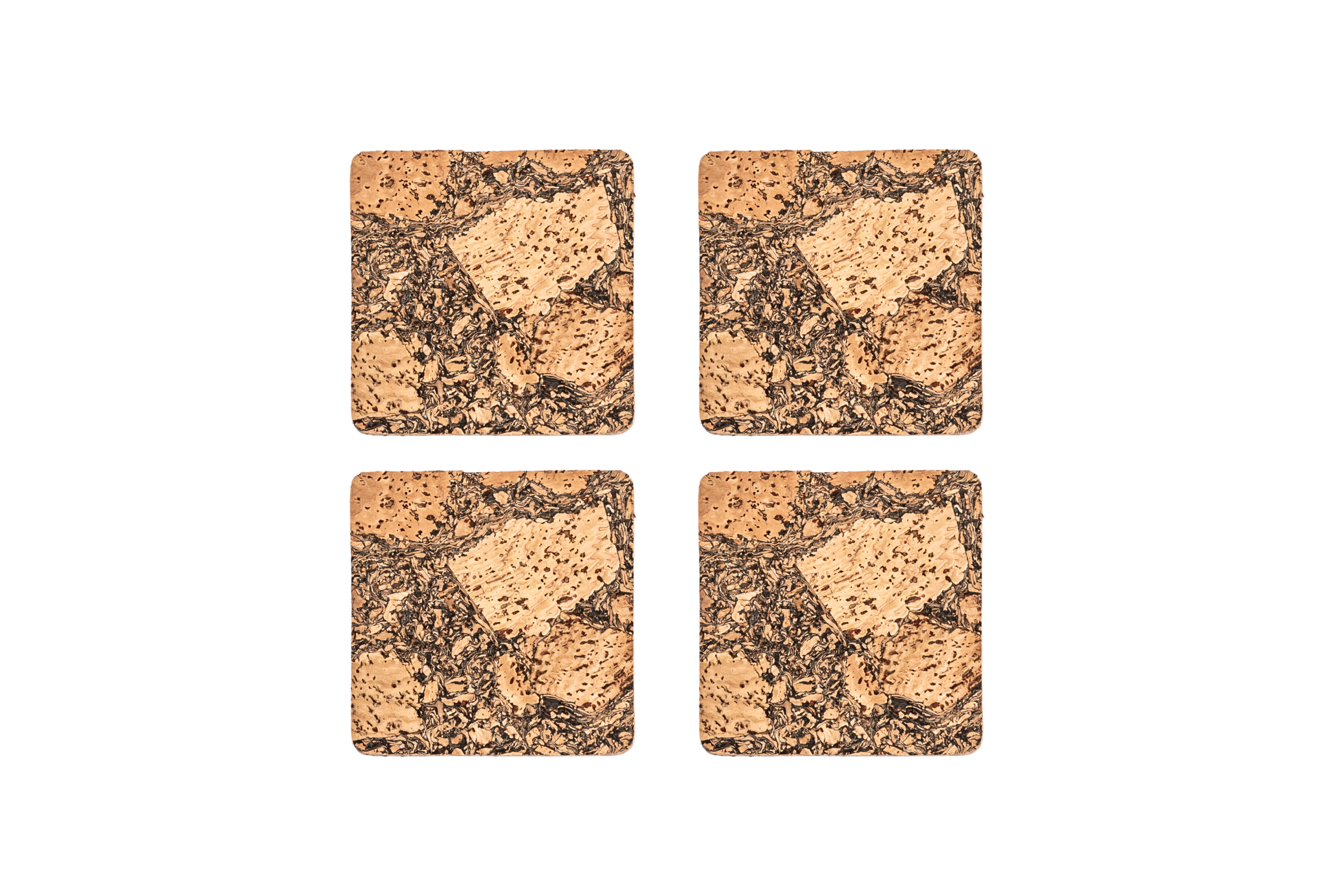 Onderzetter QUERCO kurk vierkant 10x10cm set/4 - earth/3106