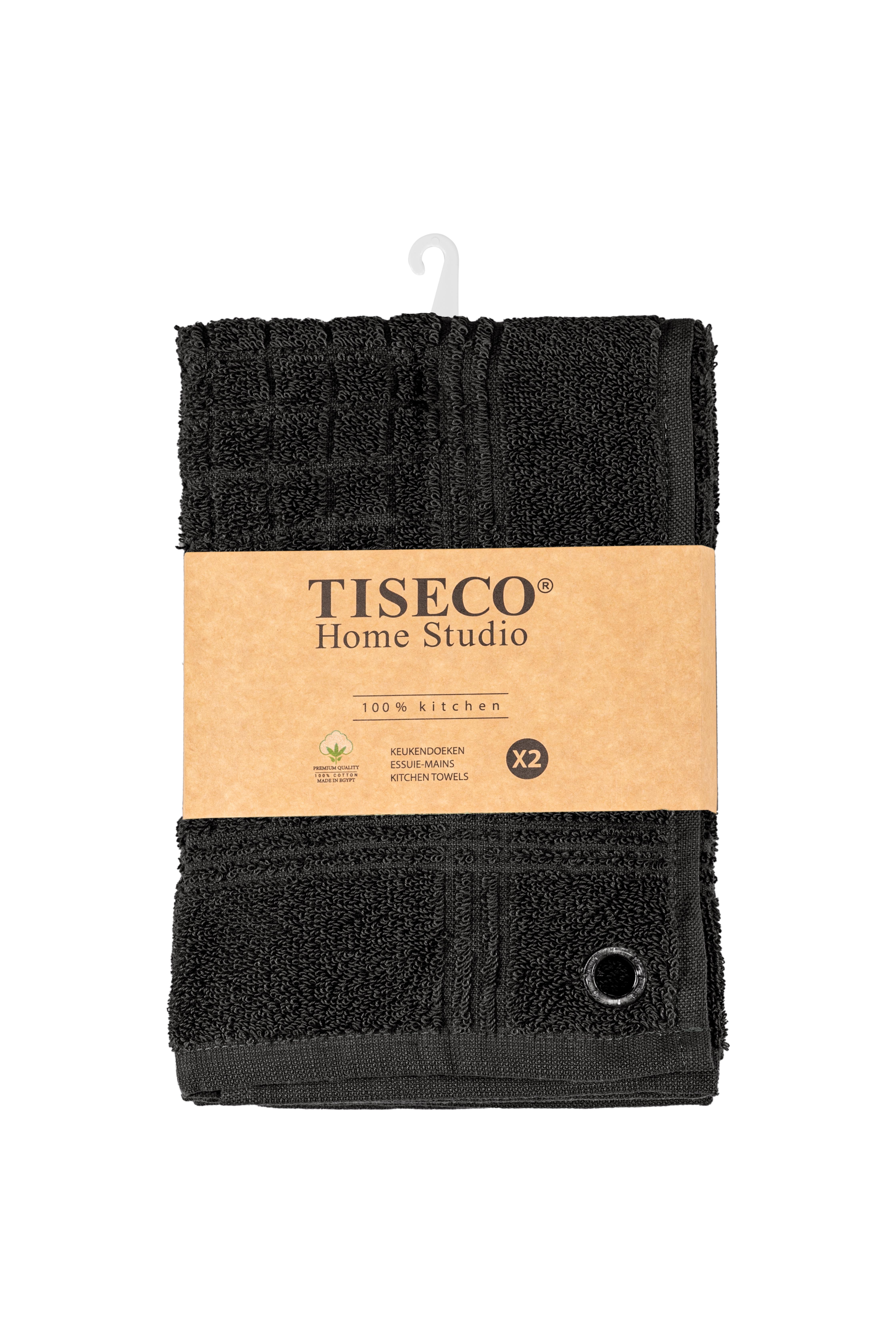 Square terry towel PHARAO 50x50 cm - set/2, black