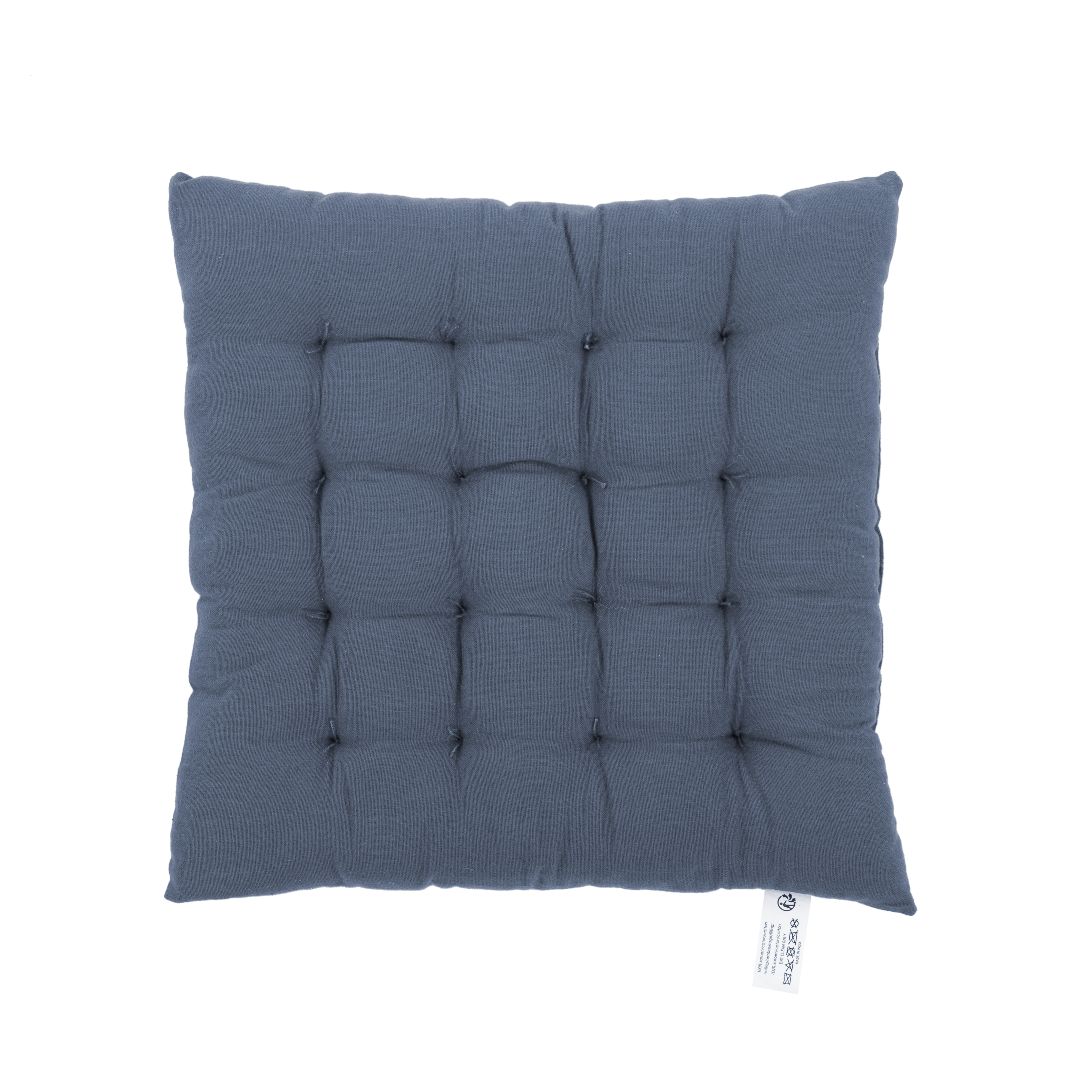 Galette de chaise CHAMBRAY 40x40cm -16 thuck, bleu