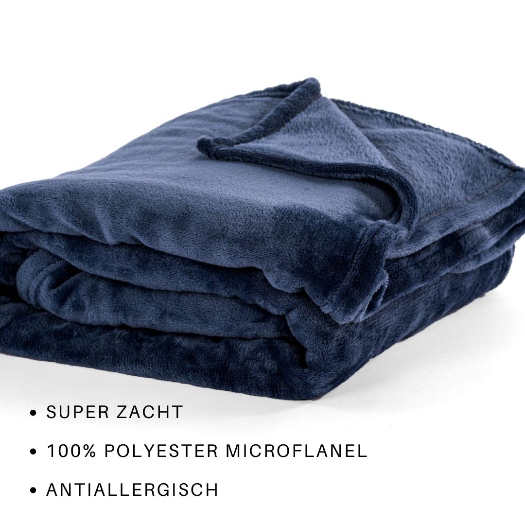Plaid COSY Microflannel 240x220cm, insigna blue