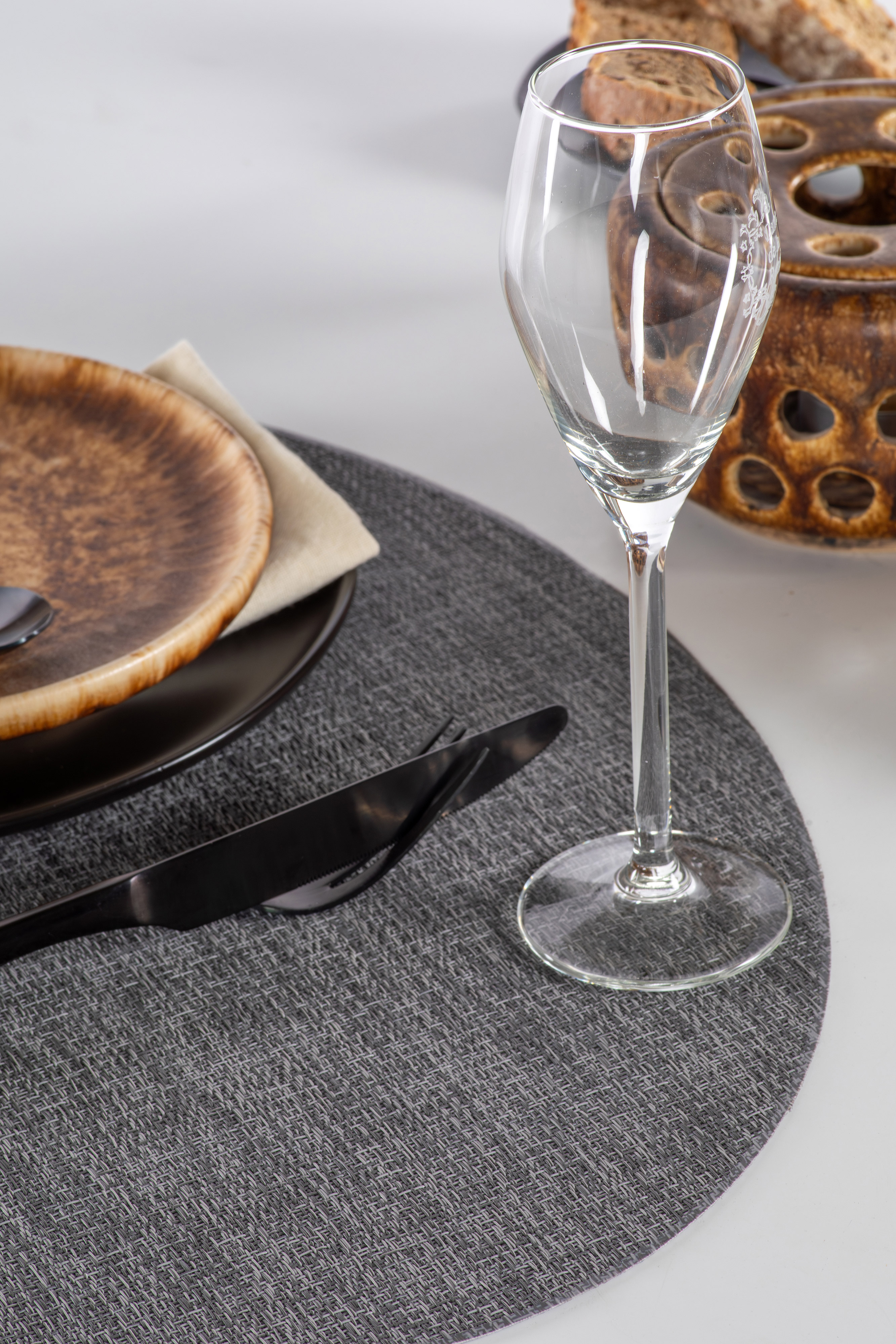 Set de table PURUS - Microban® - 33x46 cm, gris foncé