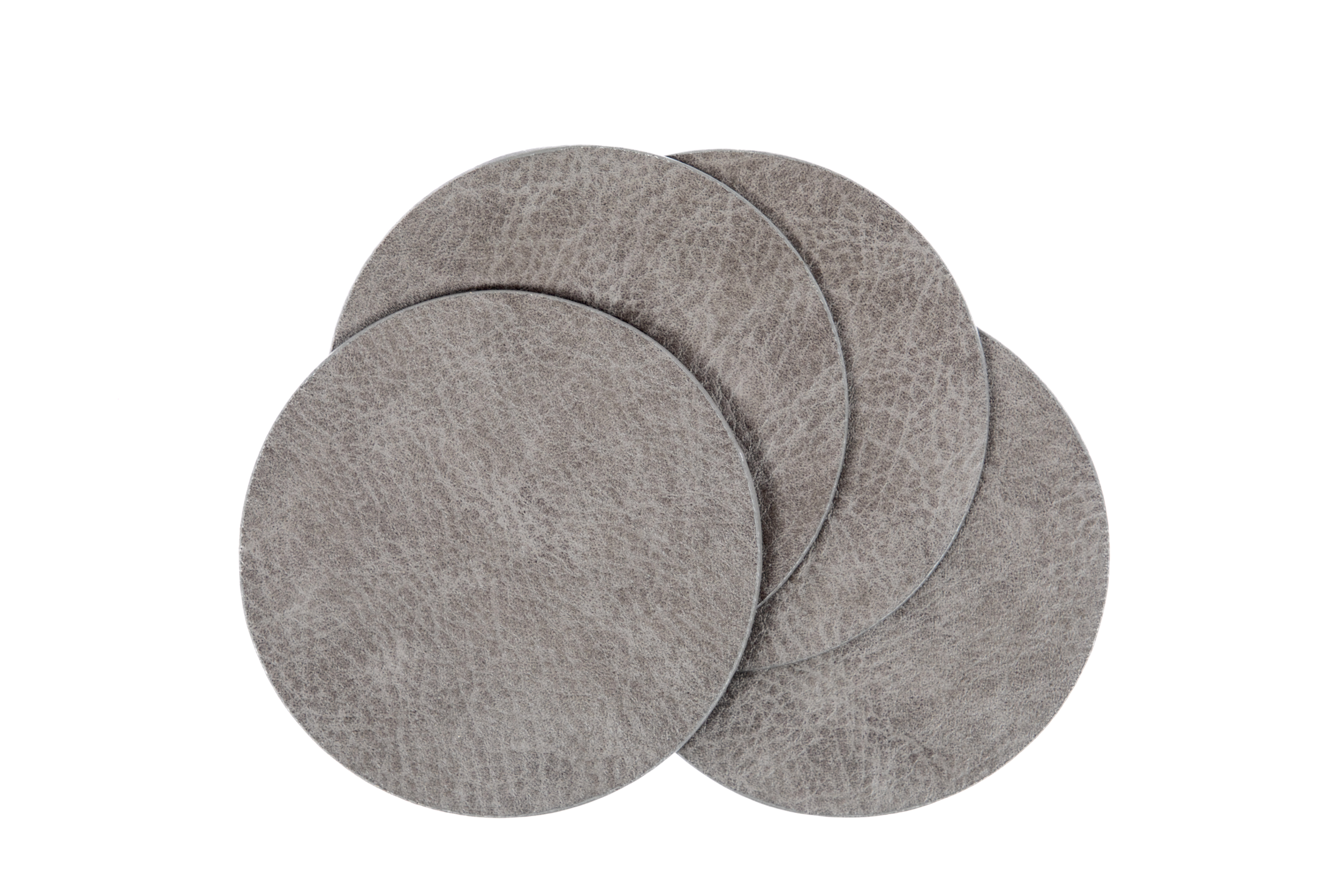 Glass coaster TROJA - SET/4 - Dia 10 cm - Round, charcoal