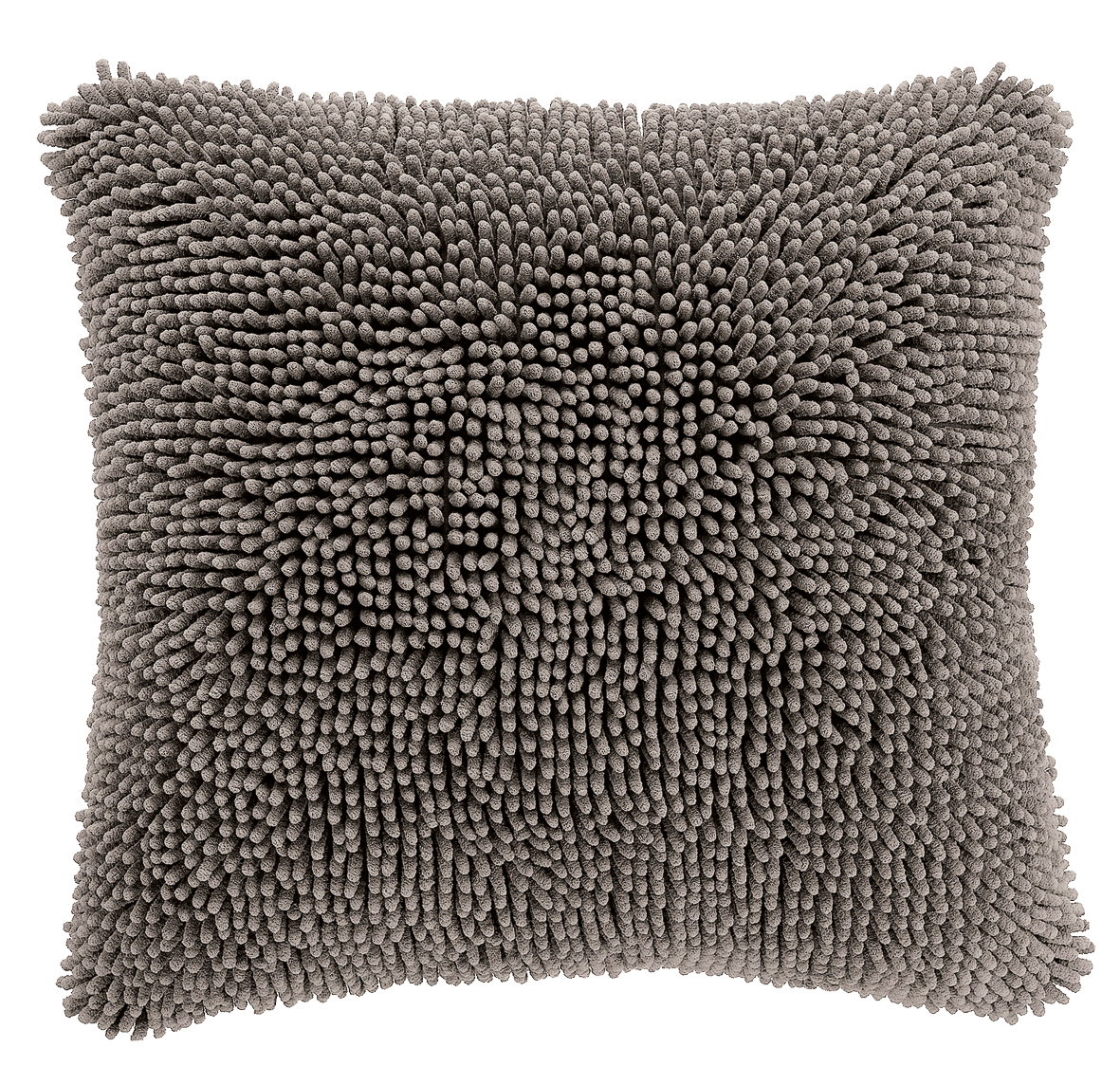 Coussin (rempli) Shaggy Taupe, front+back + zipper