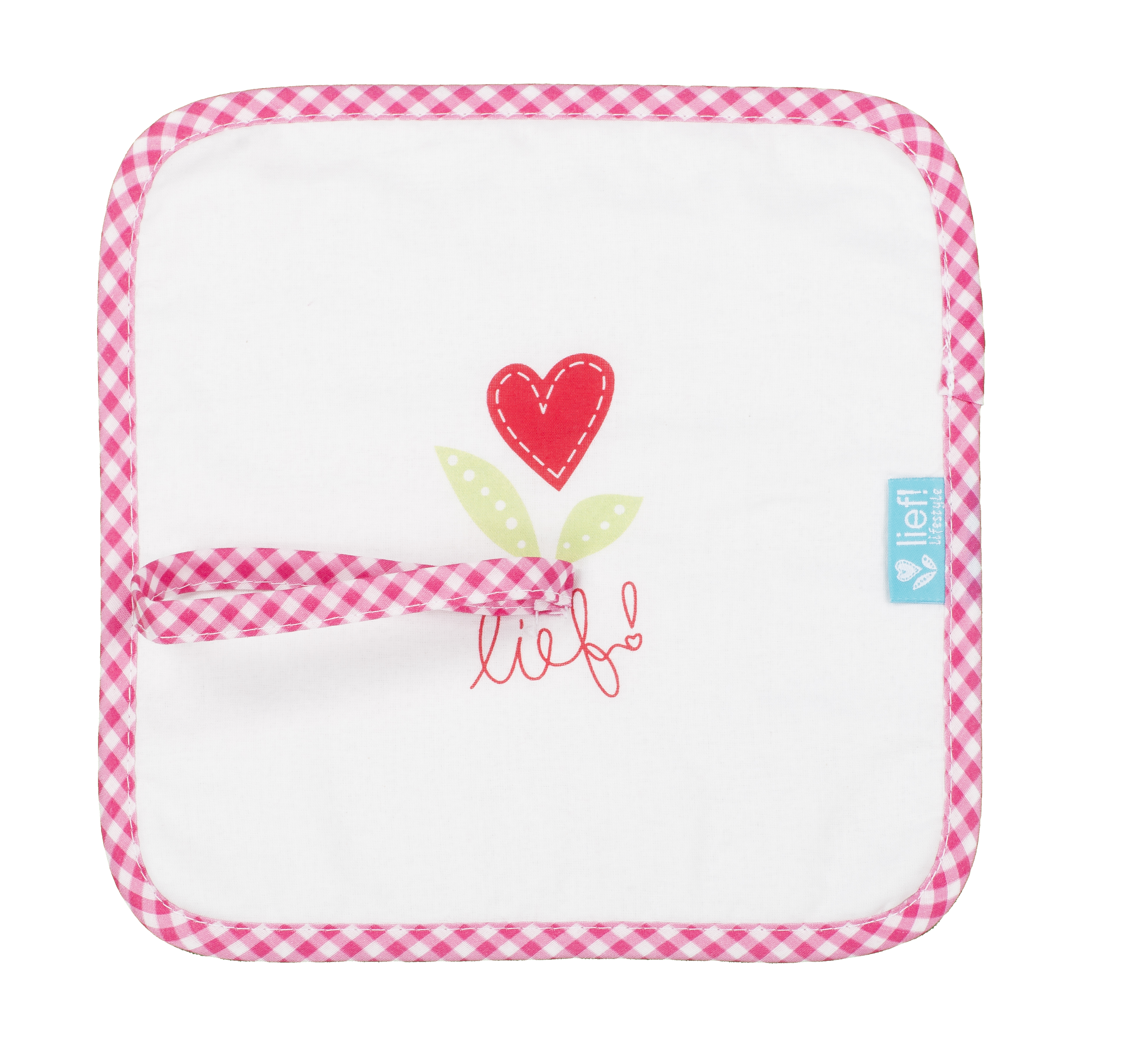 Attache sucette Girl uni white, 23x23 cm