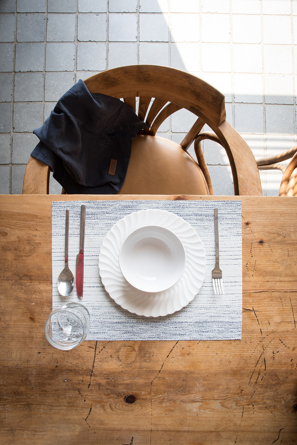 Placemat chambray, 33x45cm, camel