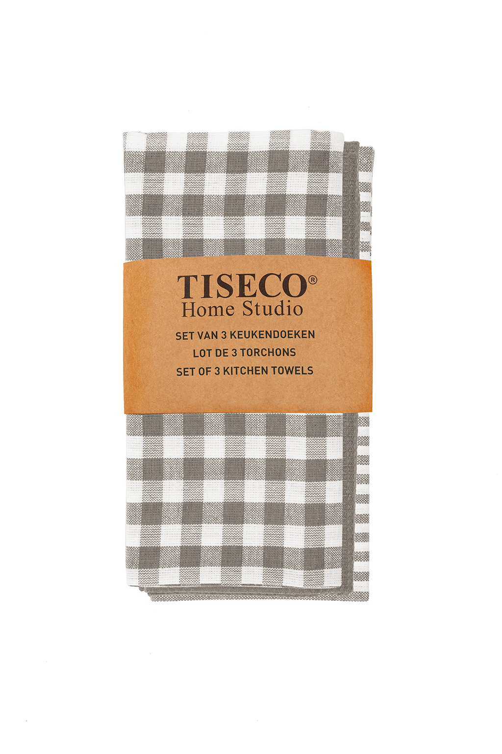 Kitchen towel XL LINES - SET/3 -  50x70 cm, taupe